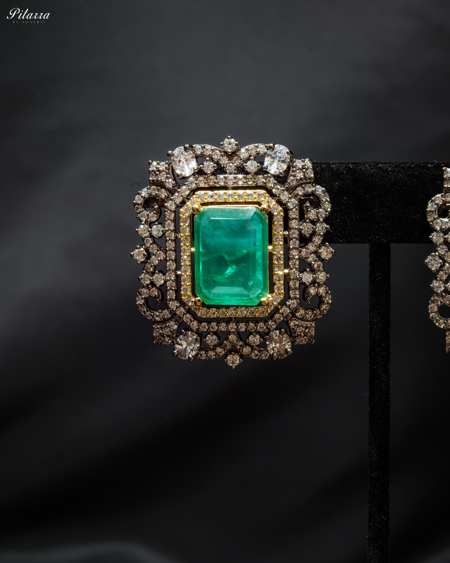 Mint color Stone Doublet Pearl Choker Set