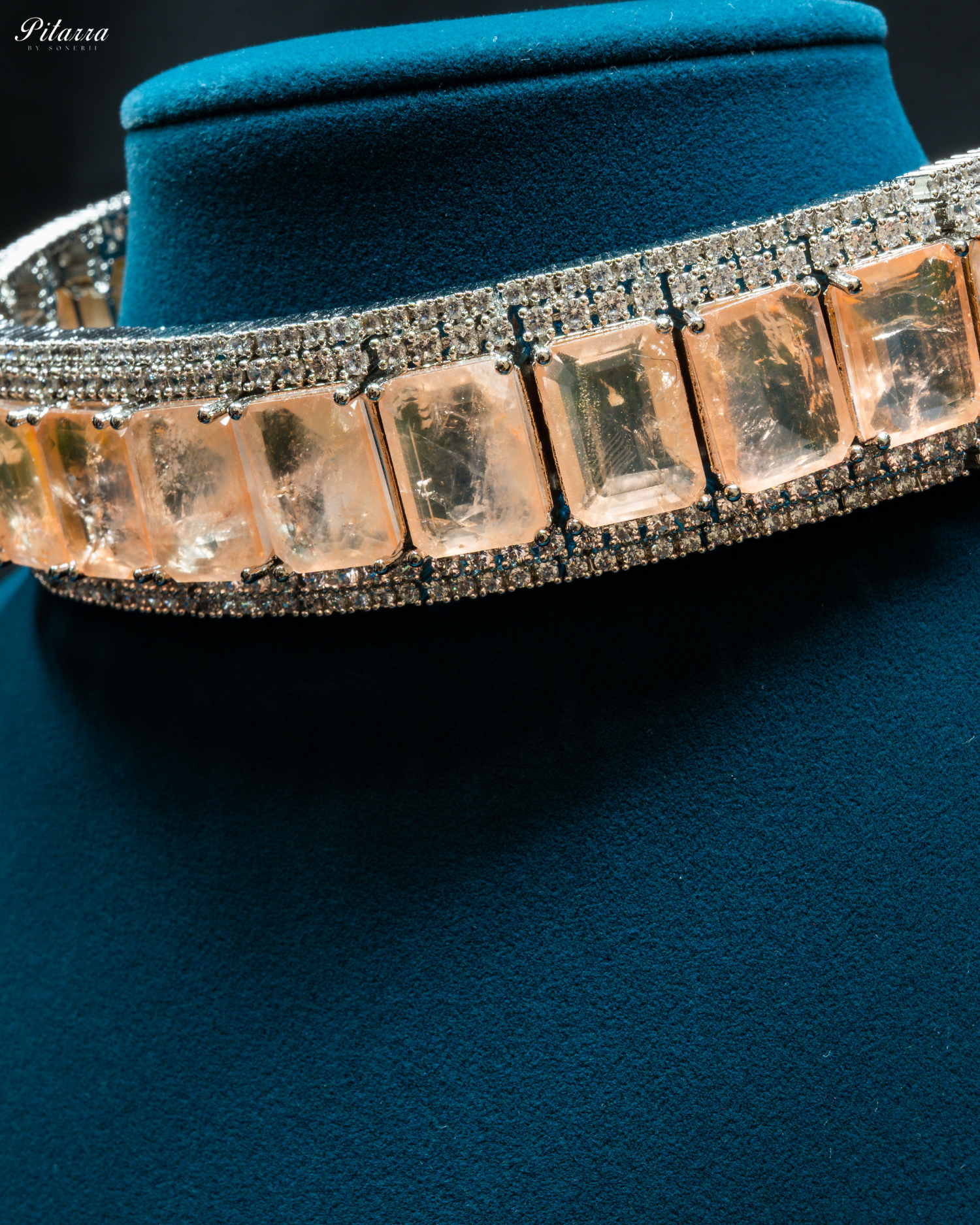 Premium Yellow Stone Silver Doublet Choker