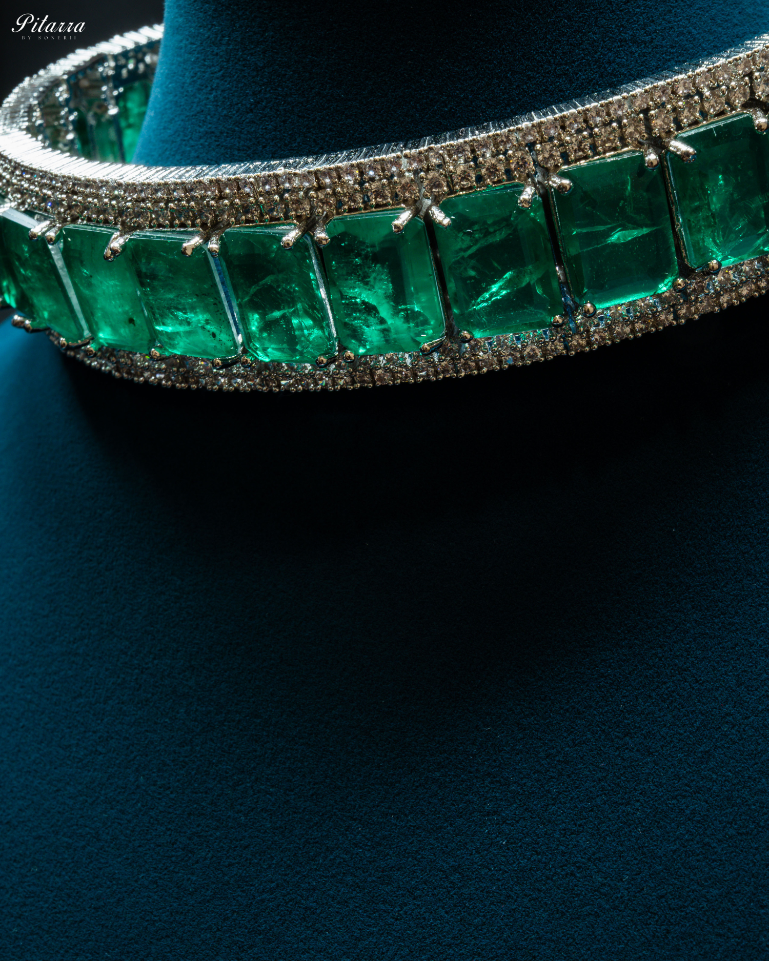Premium Green Stone Silver Doublet Choker