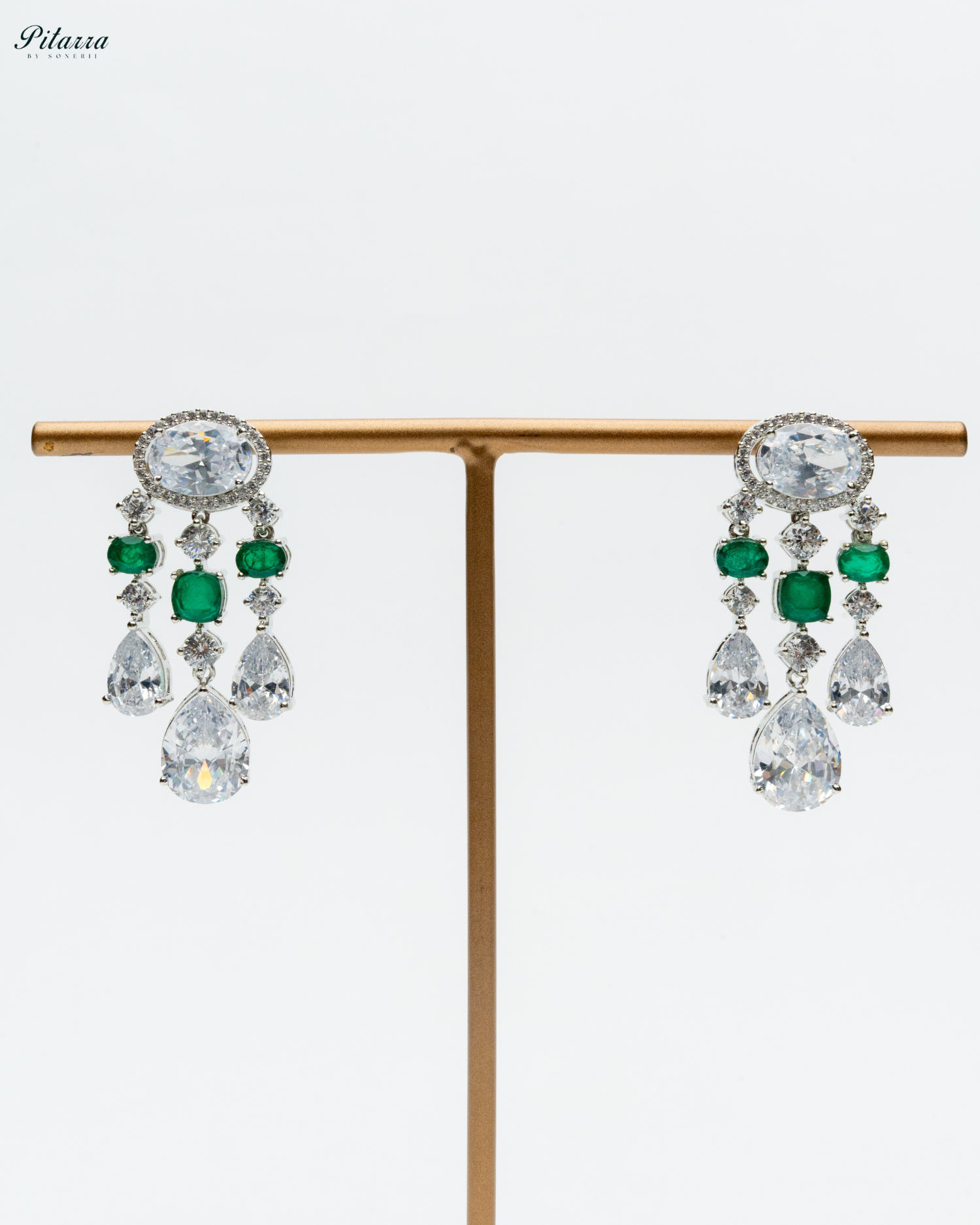 Emerald Zirconia Danglar Earrings