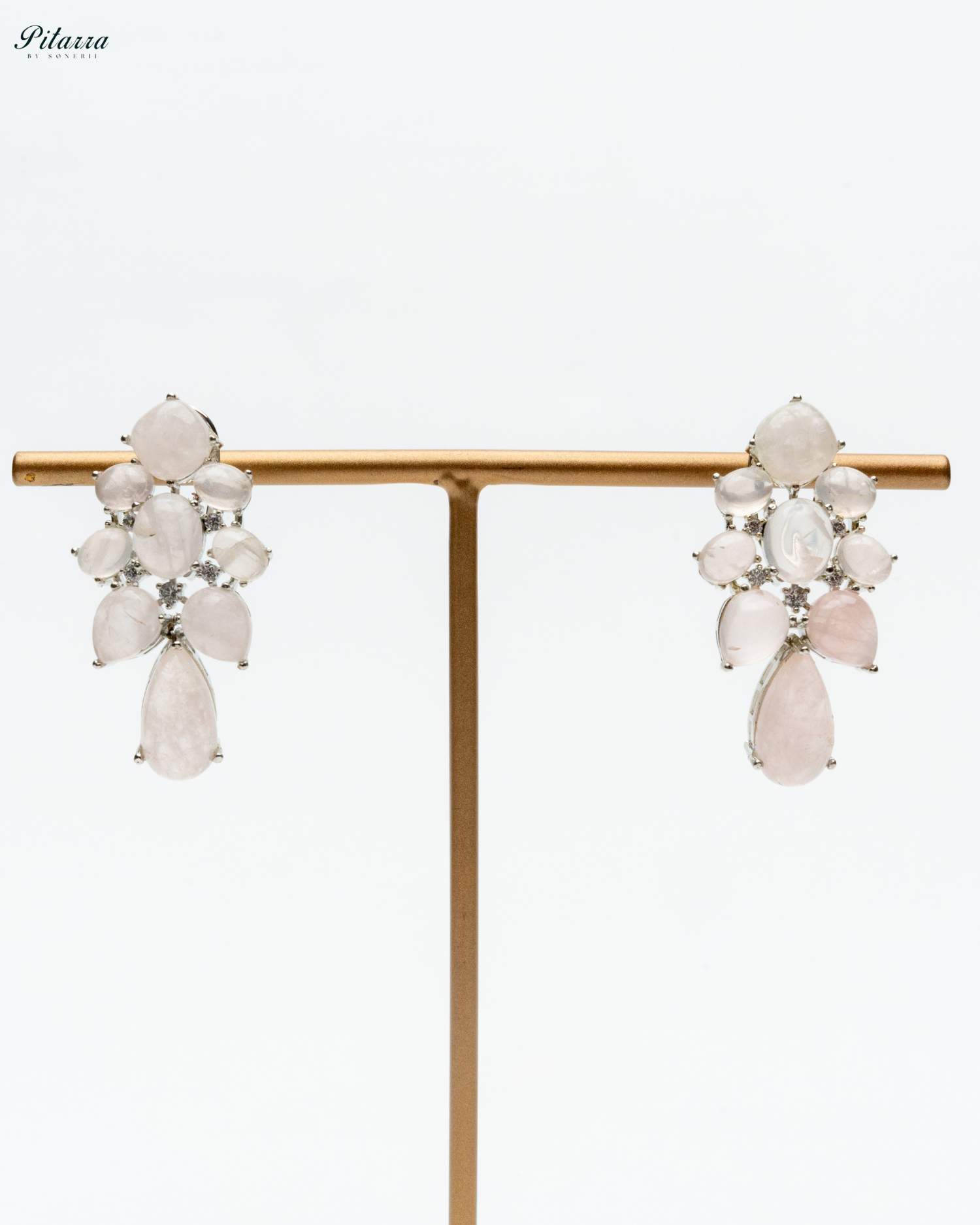 Peach Doublet Drop Earrings