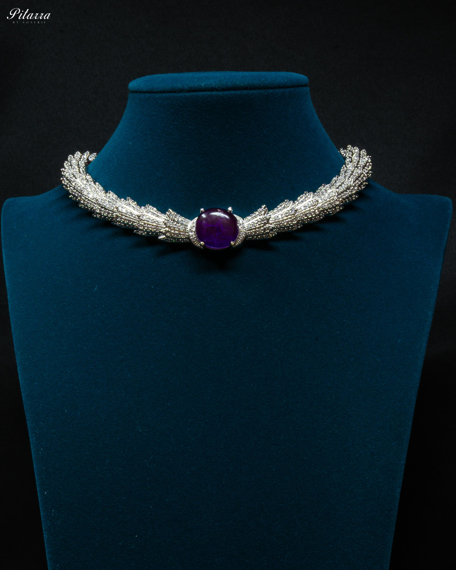 Pink Doublet Stone Cubic Zirconia Necklace Set
