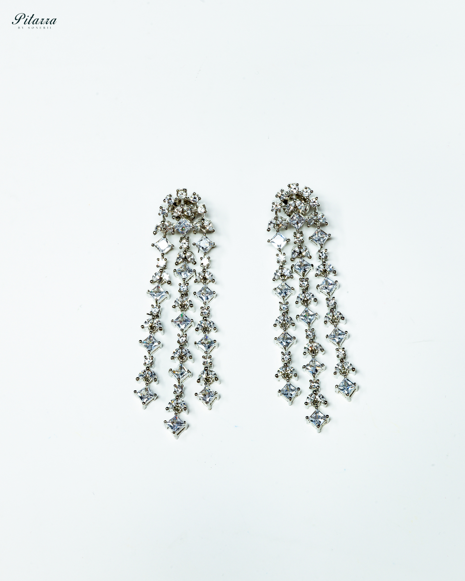 Long Statement Silver Dangler Earrings