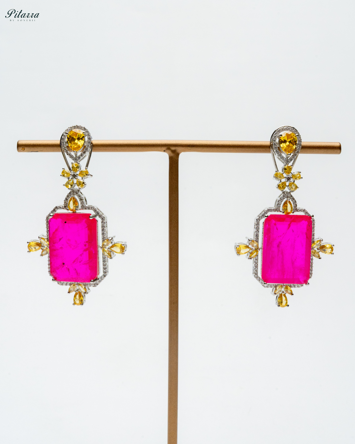 Pink Doublet Dangler Earrings