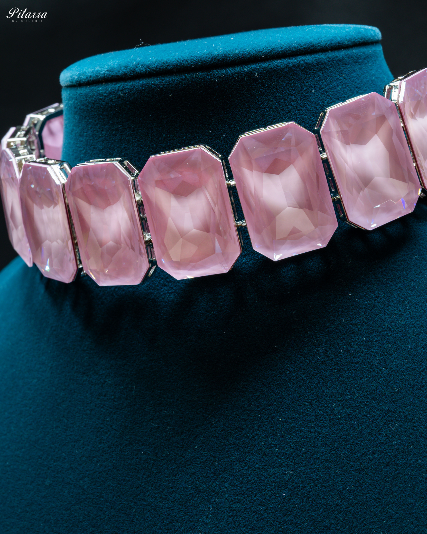 Elite Mauve Stone Crystal Choker Set