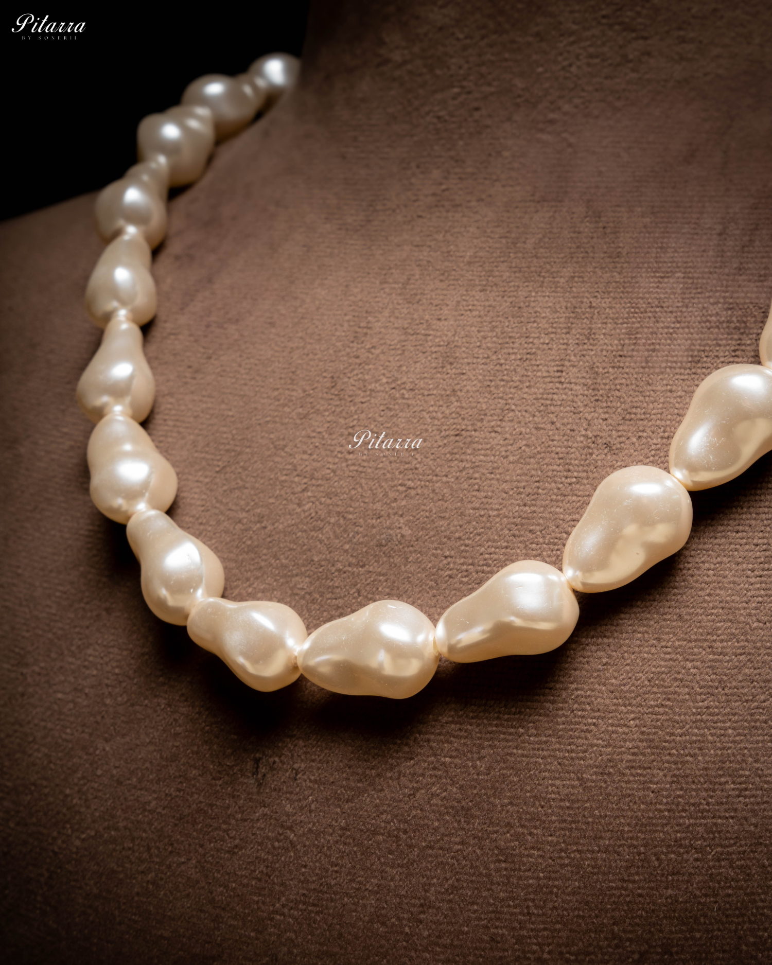 White Baroque Pearl Statement Necklace Set