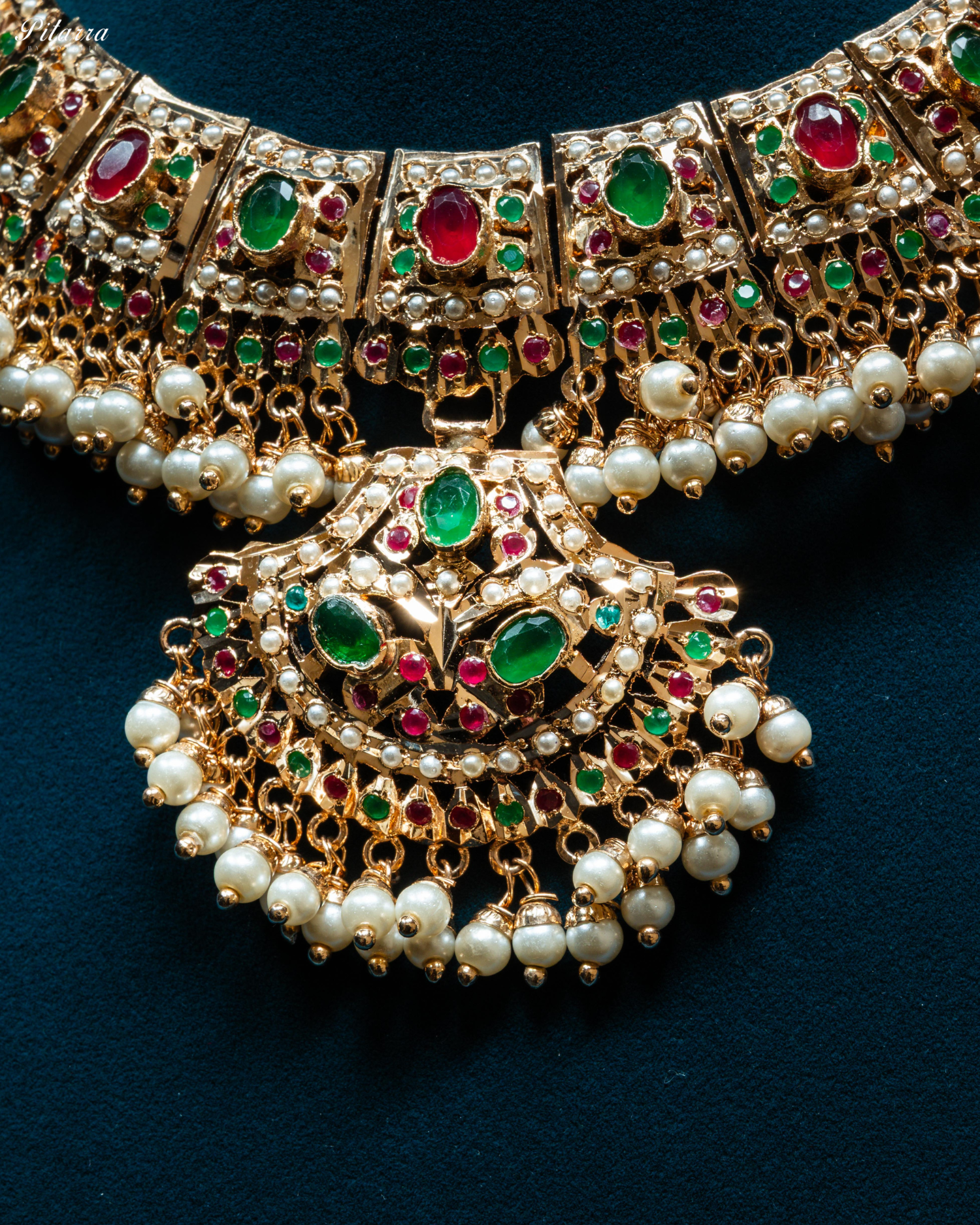 Multicolor Stones Punjabi Jadau Necklace Set