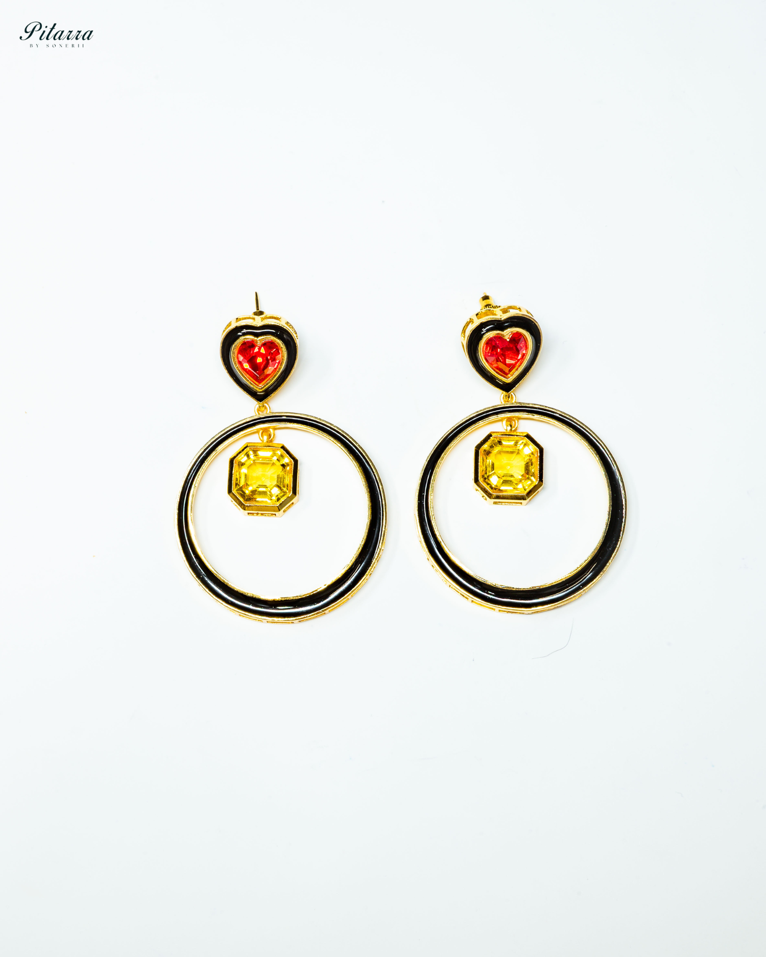 Red and Yellow Crystal Hope Earrings