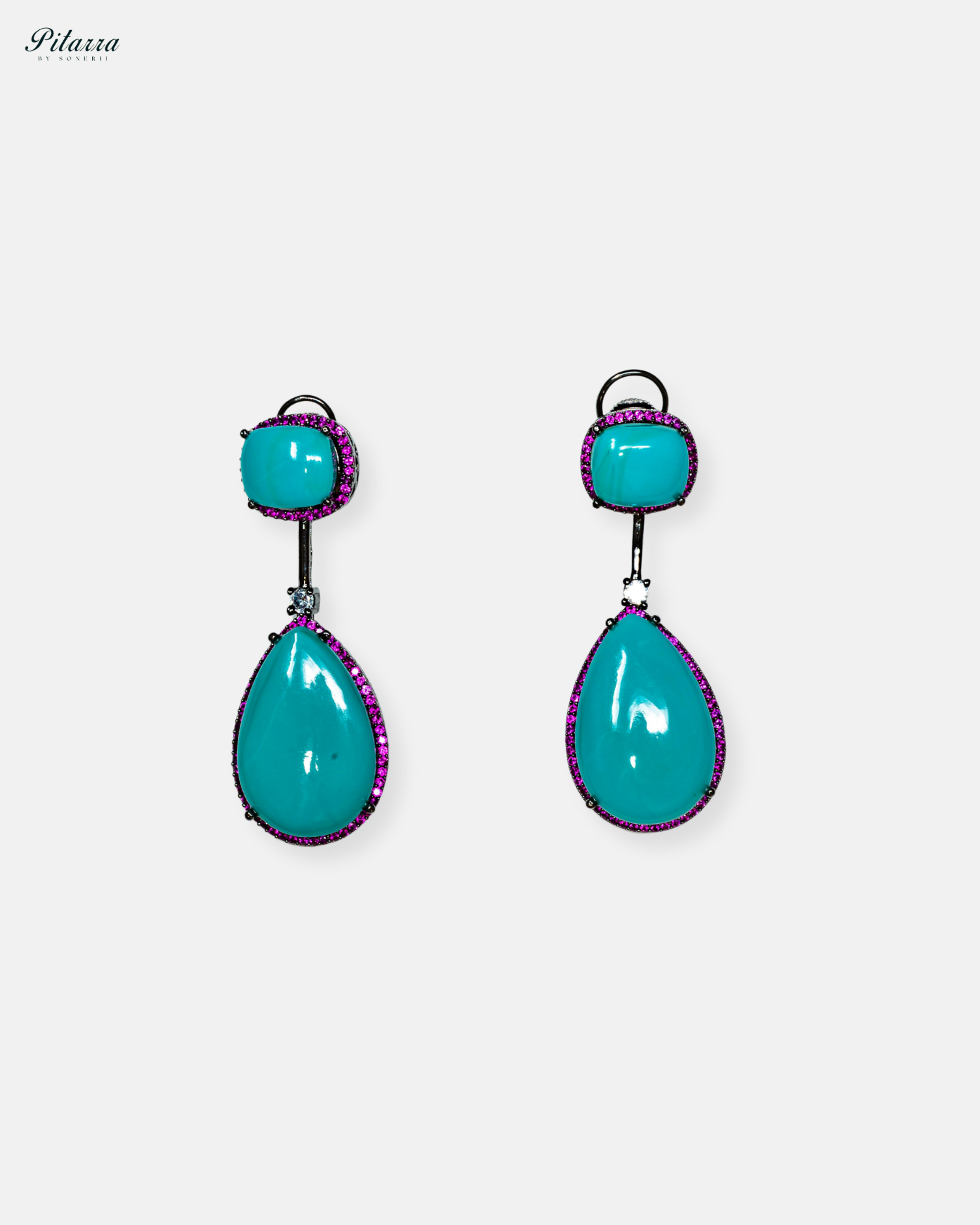 Turquoise Blue Tear Drop Dangle Earrings