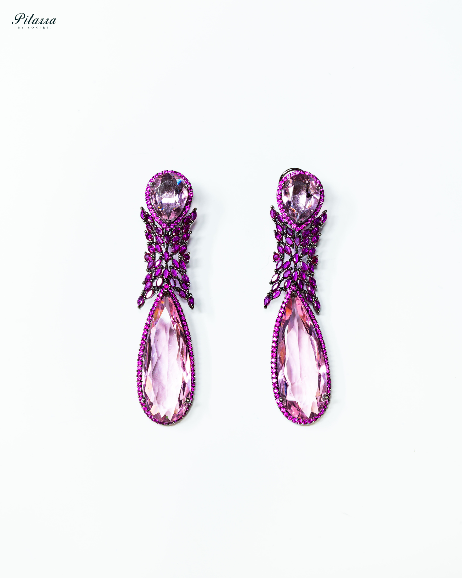 Purple Stone Contemporary Drop Earrings