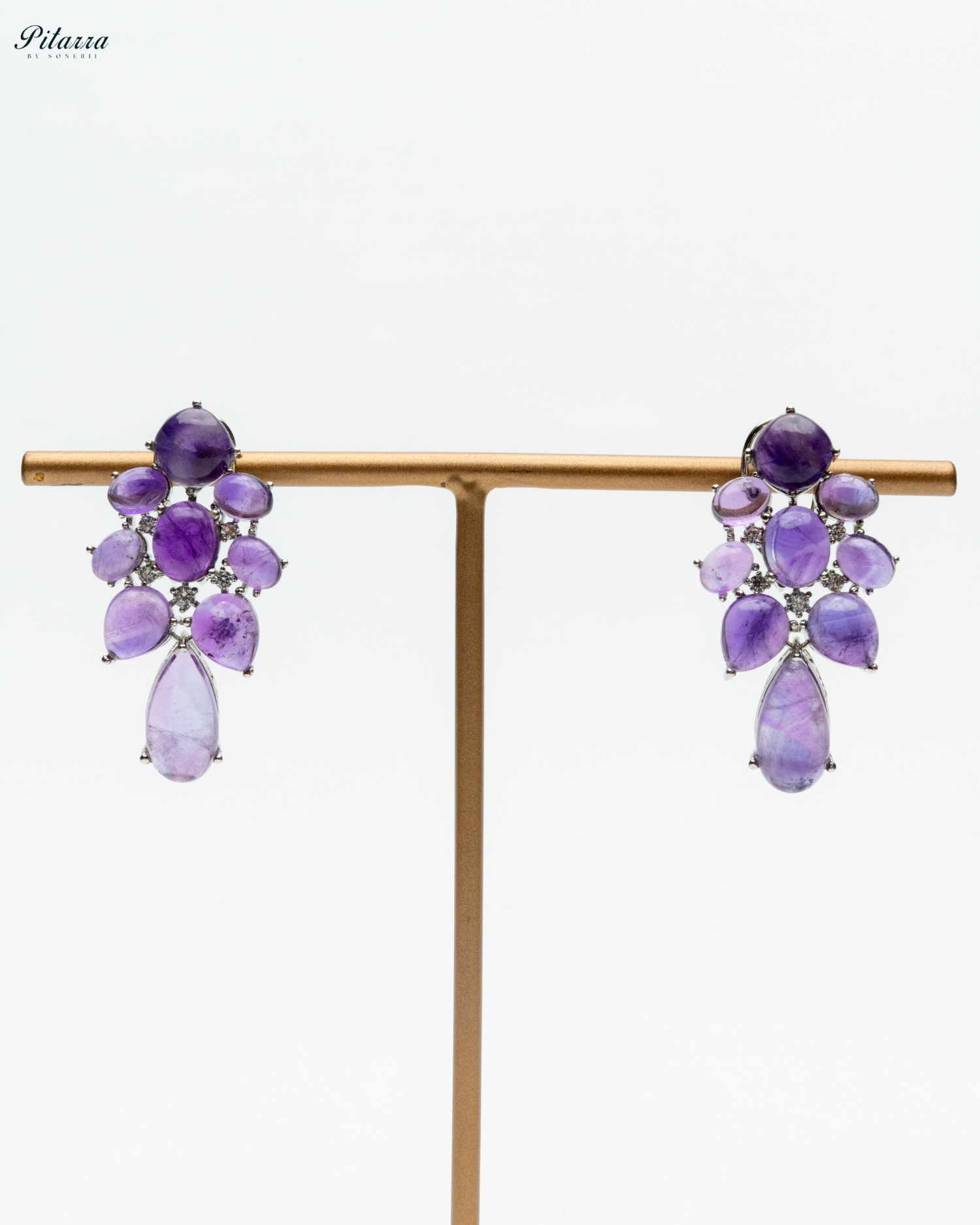 Purple Doublet Drop Earrings