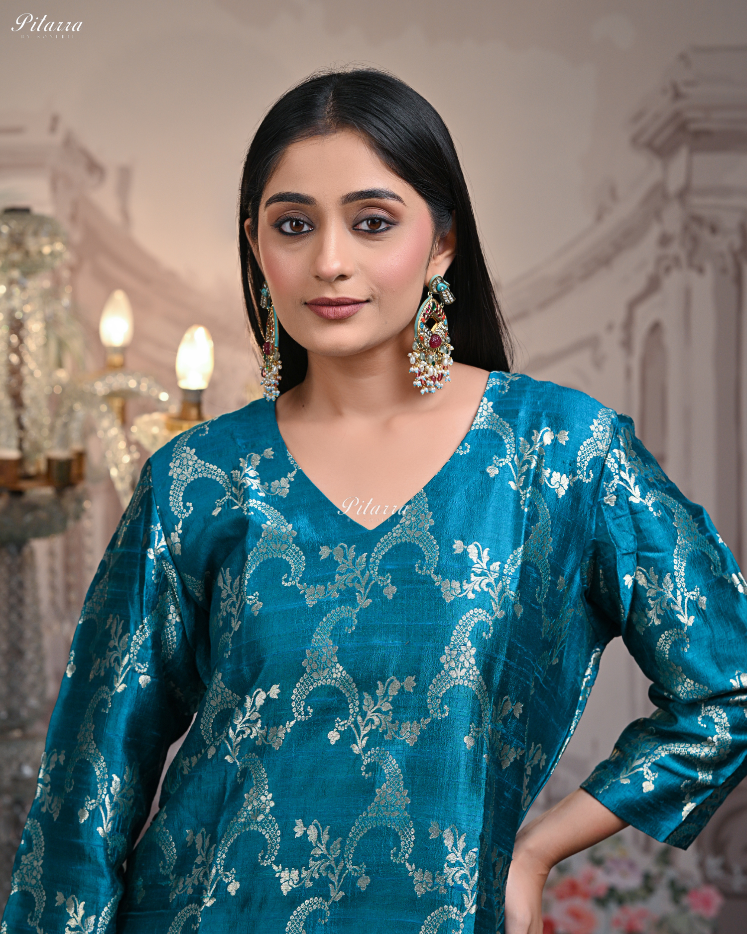 Bird Multicolor Kundan Jadau Chandbaali Earrings