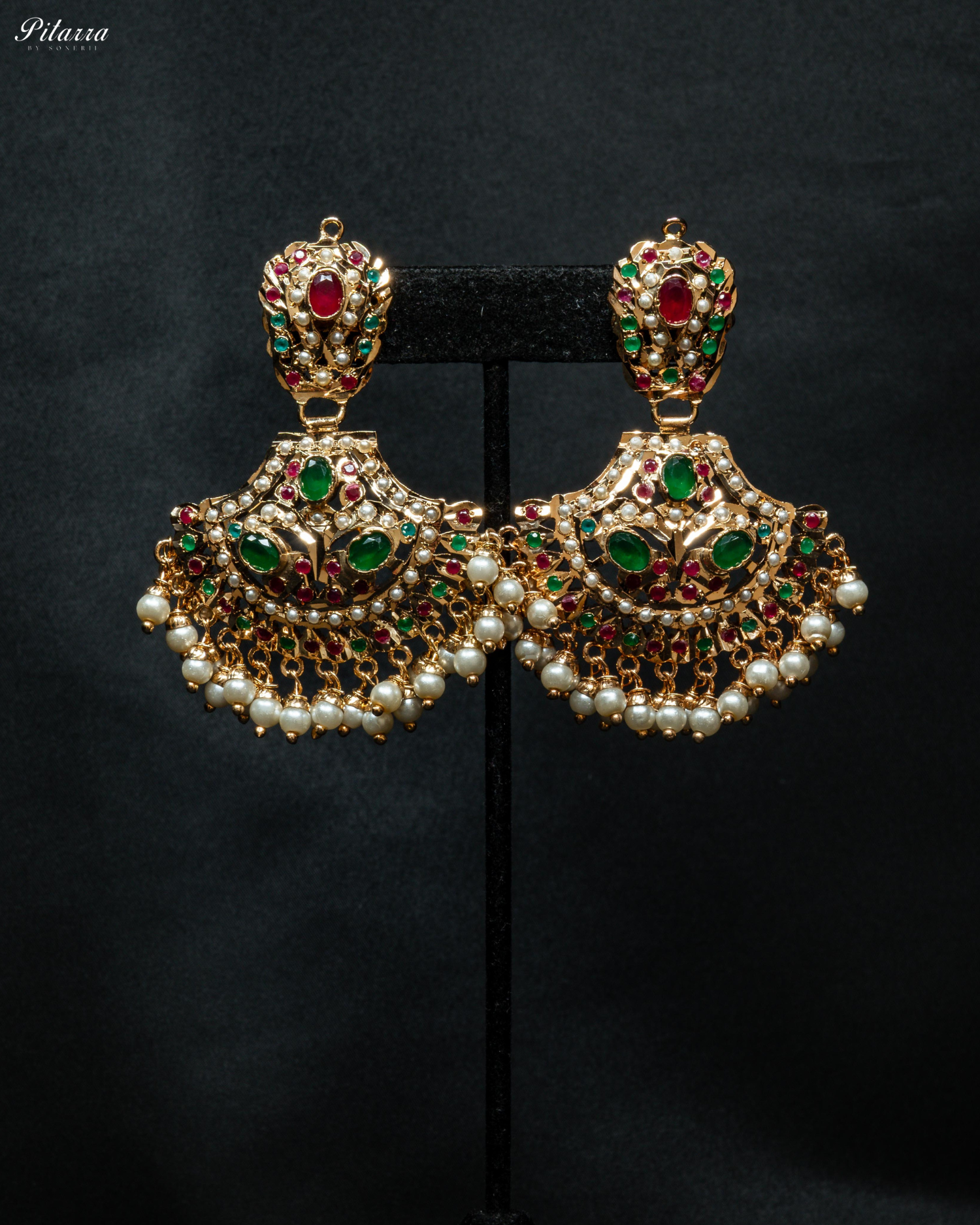 Multicolor Stones Punjabi Jadau Necklace Set