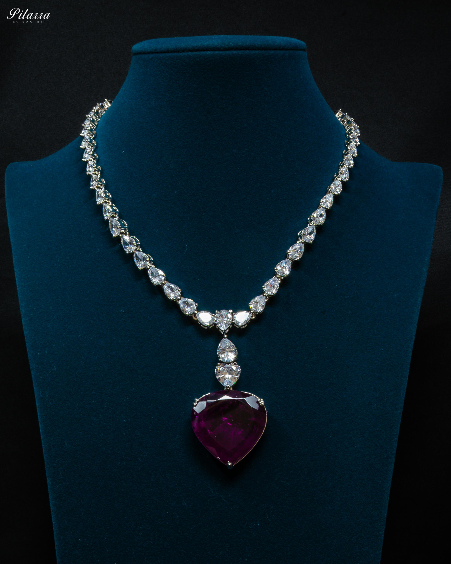Yellow Drop Stone Centred CZ Necklace Set