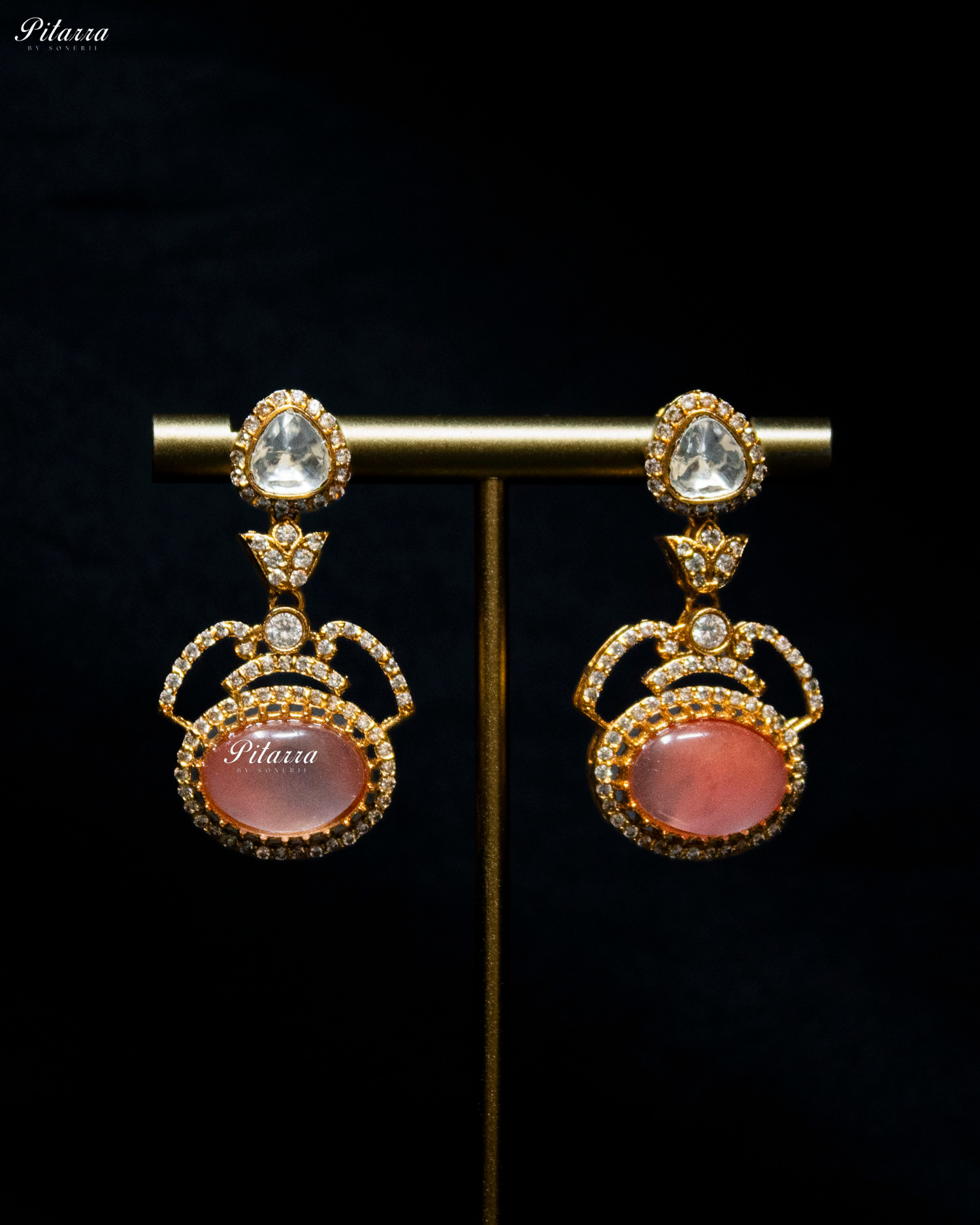 Pitarra Multi Stones Moissanite Kundan Necklace Set