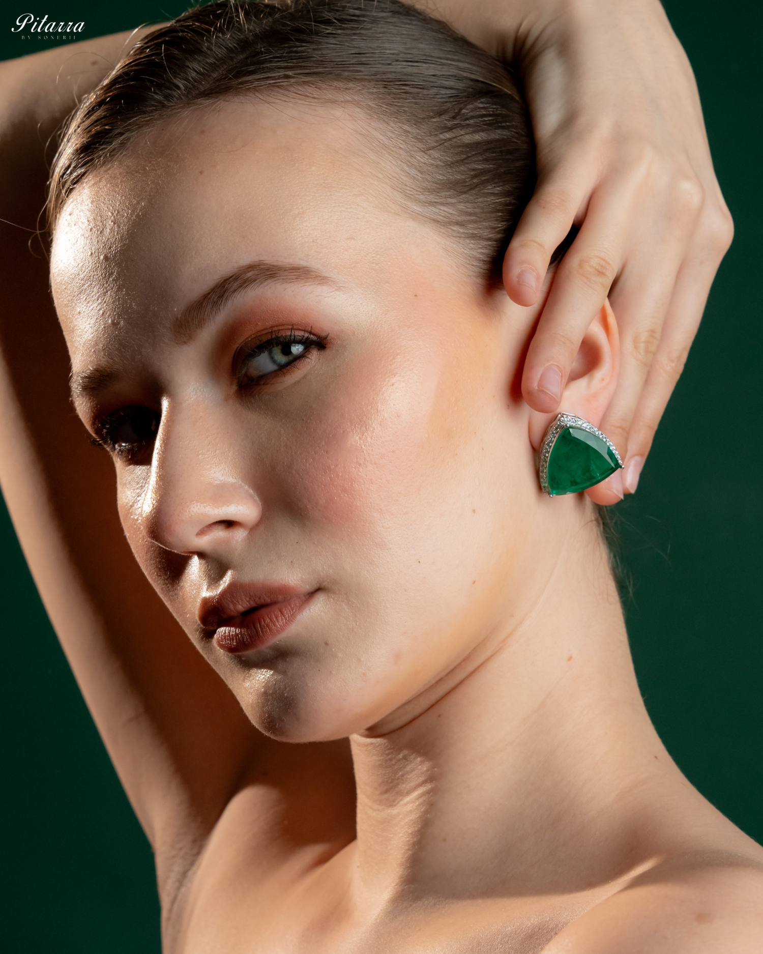 Green Colored Stone CZ Earrings