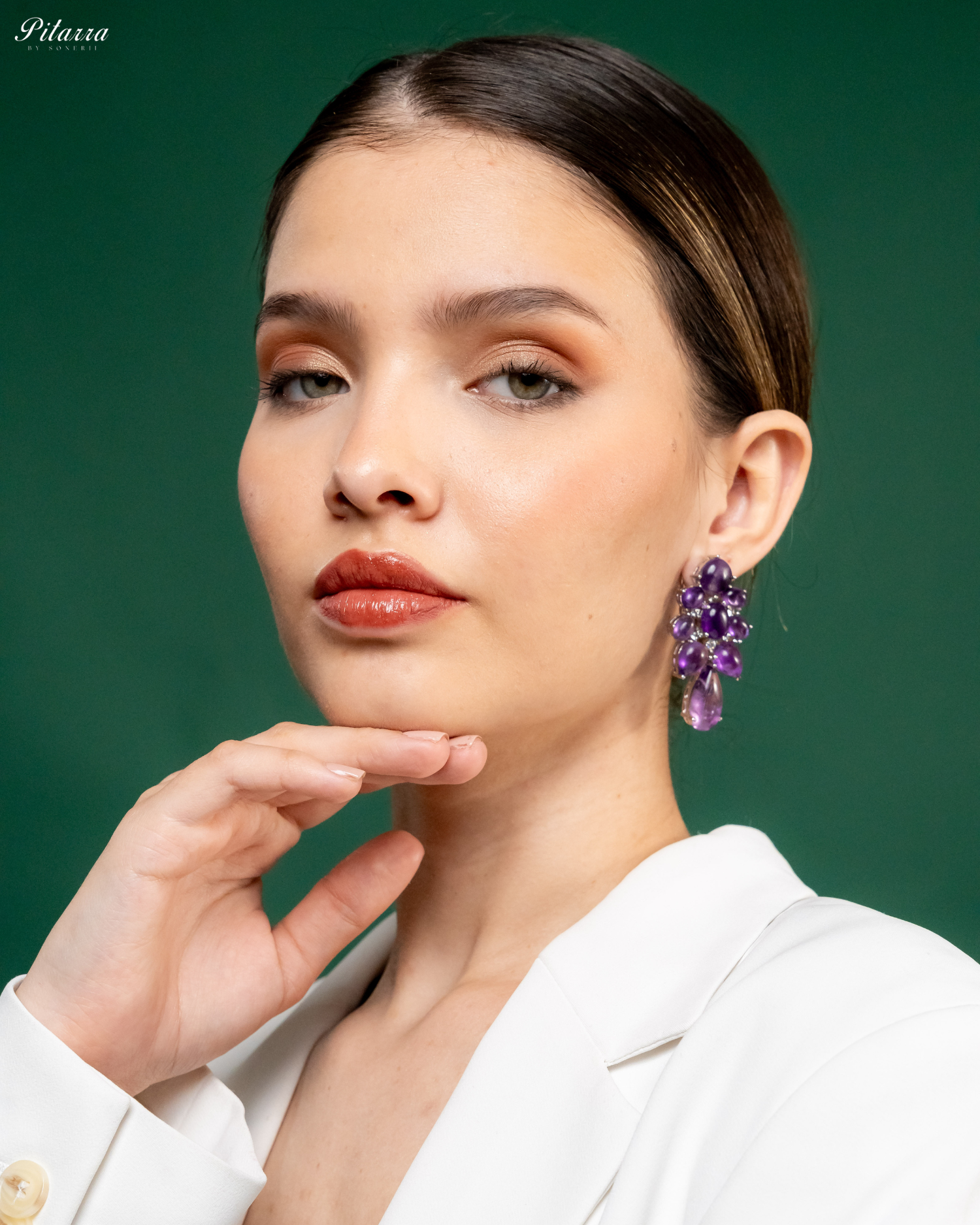 Purple Doublet Drop Earrings
