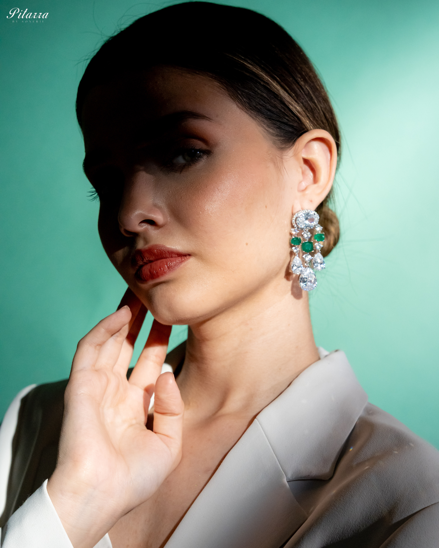 Emerald Zirconia Danglar Earrings