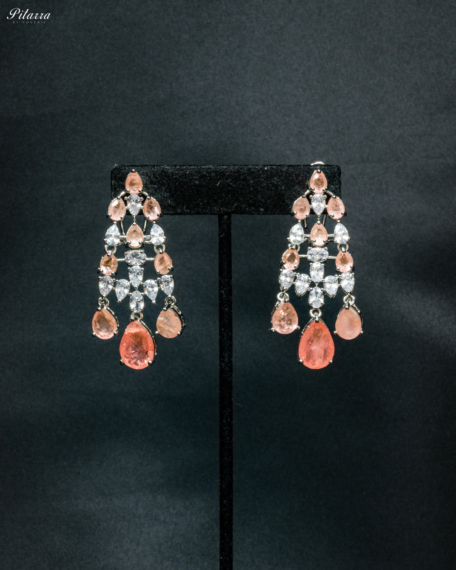 Five Layer CZ Stone Studded Crystal Necklace Set