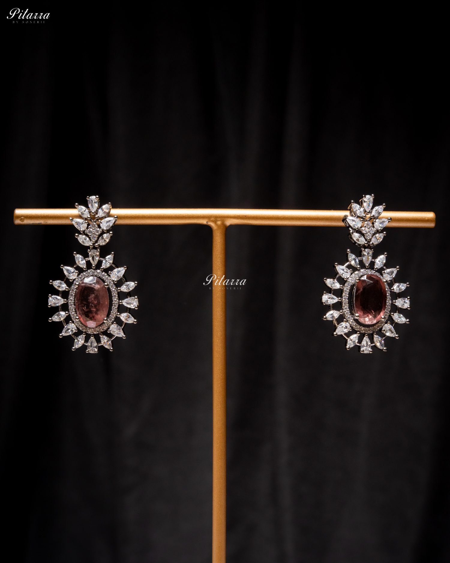 Brown Color Stones Dazzling Cubic Zirconia Necklace Set