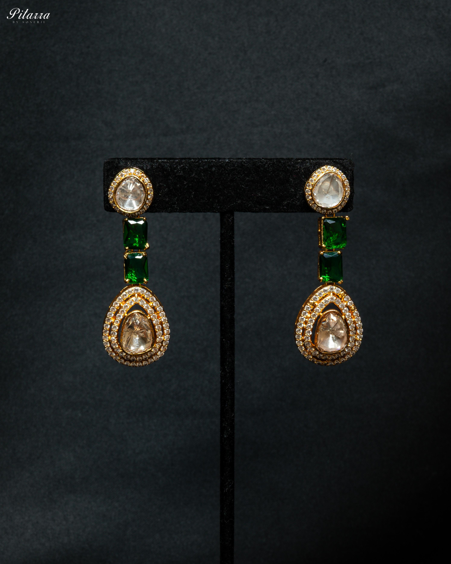 Pitarra Green Cubic Zircon Long Necklace Set