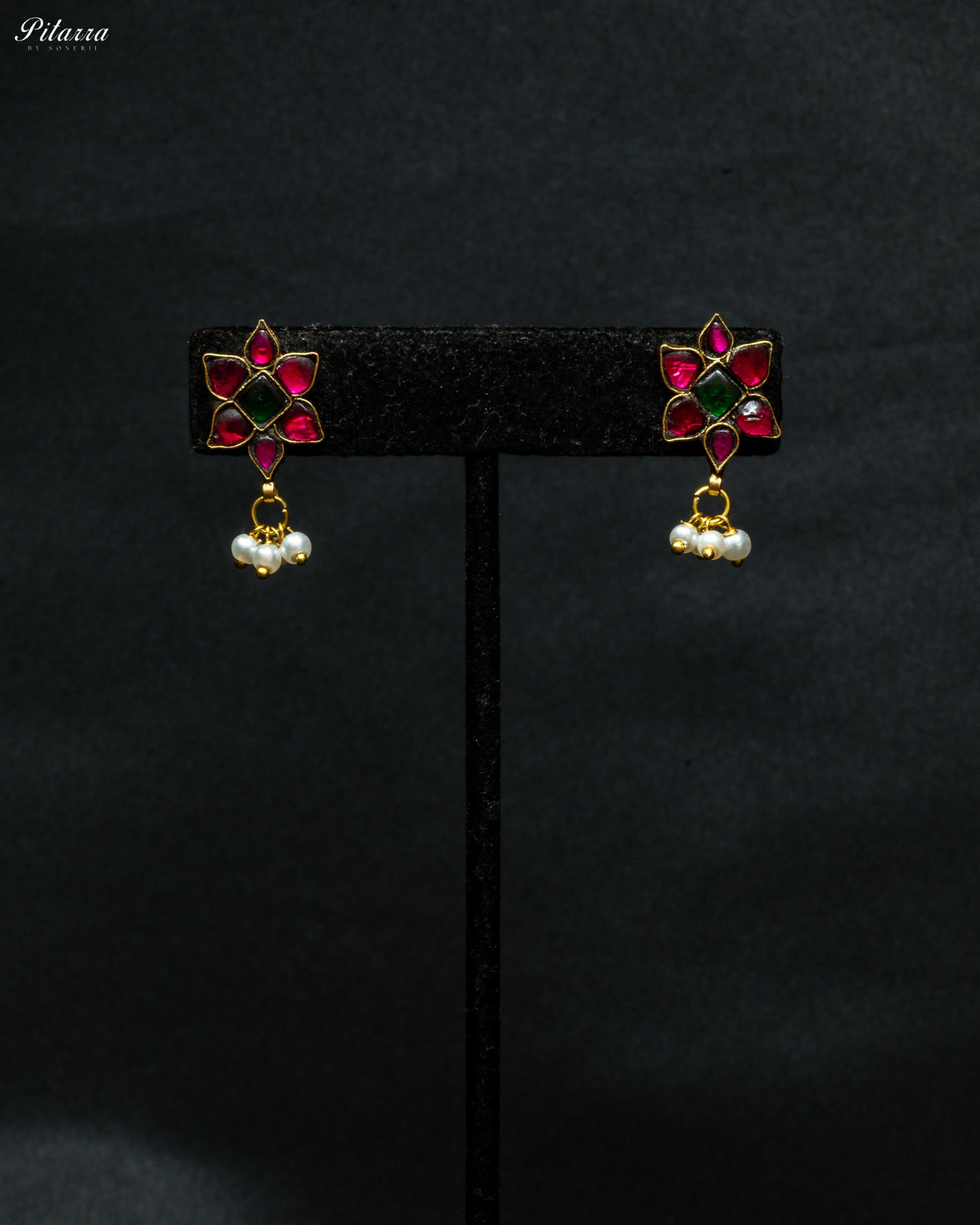 Pink Flower Gold Plated Kundan Choker Set