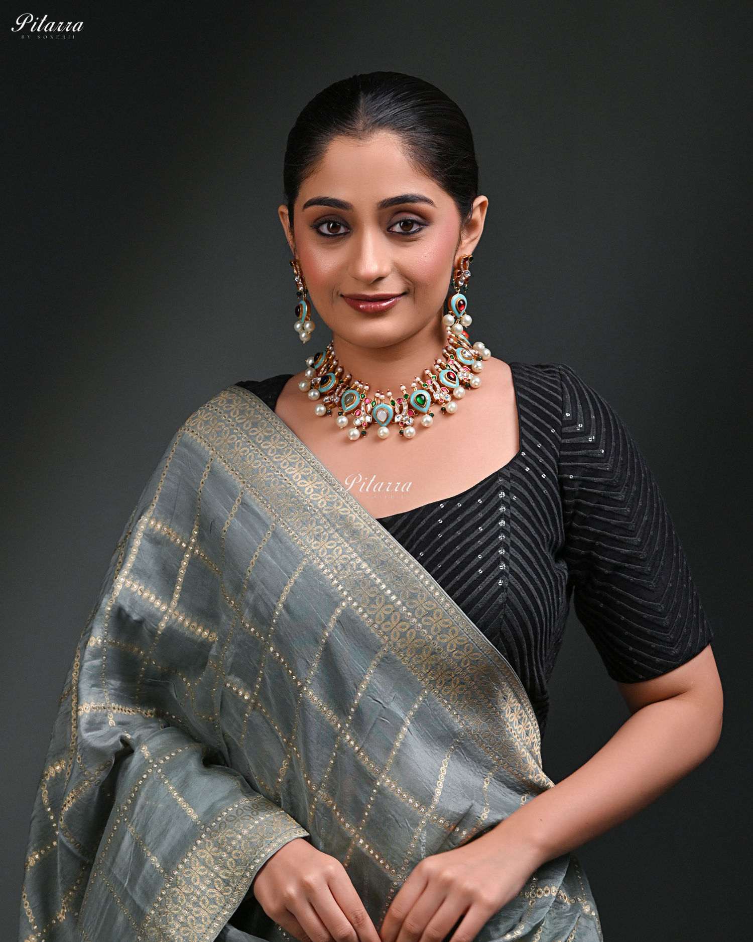 Gold Plated Multicolor Stone Kundan Choker Set