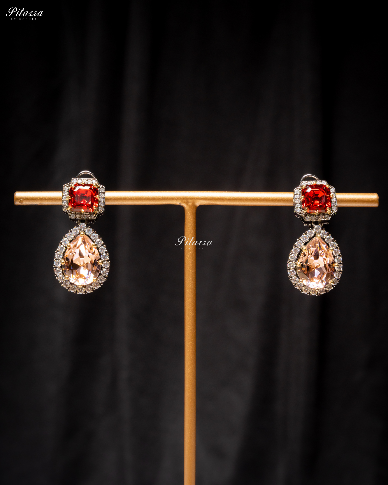 Multicolor Two Layer Silver CZ Necklace Set