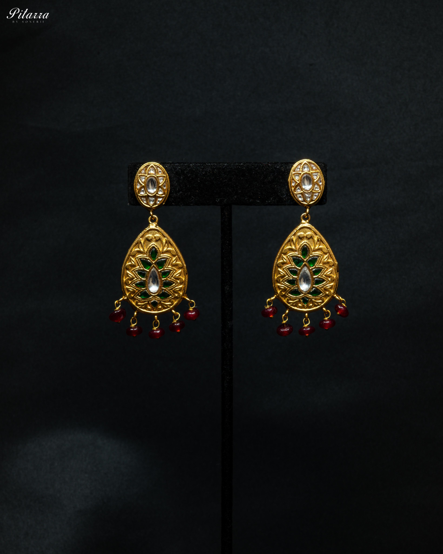 Ruby Red Pearls Kundan Choker Set
