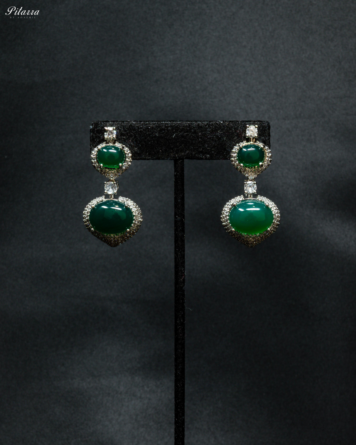 Green Doublet CZ Stone Necklace Set