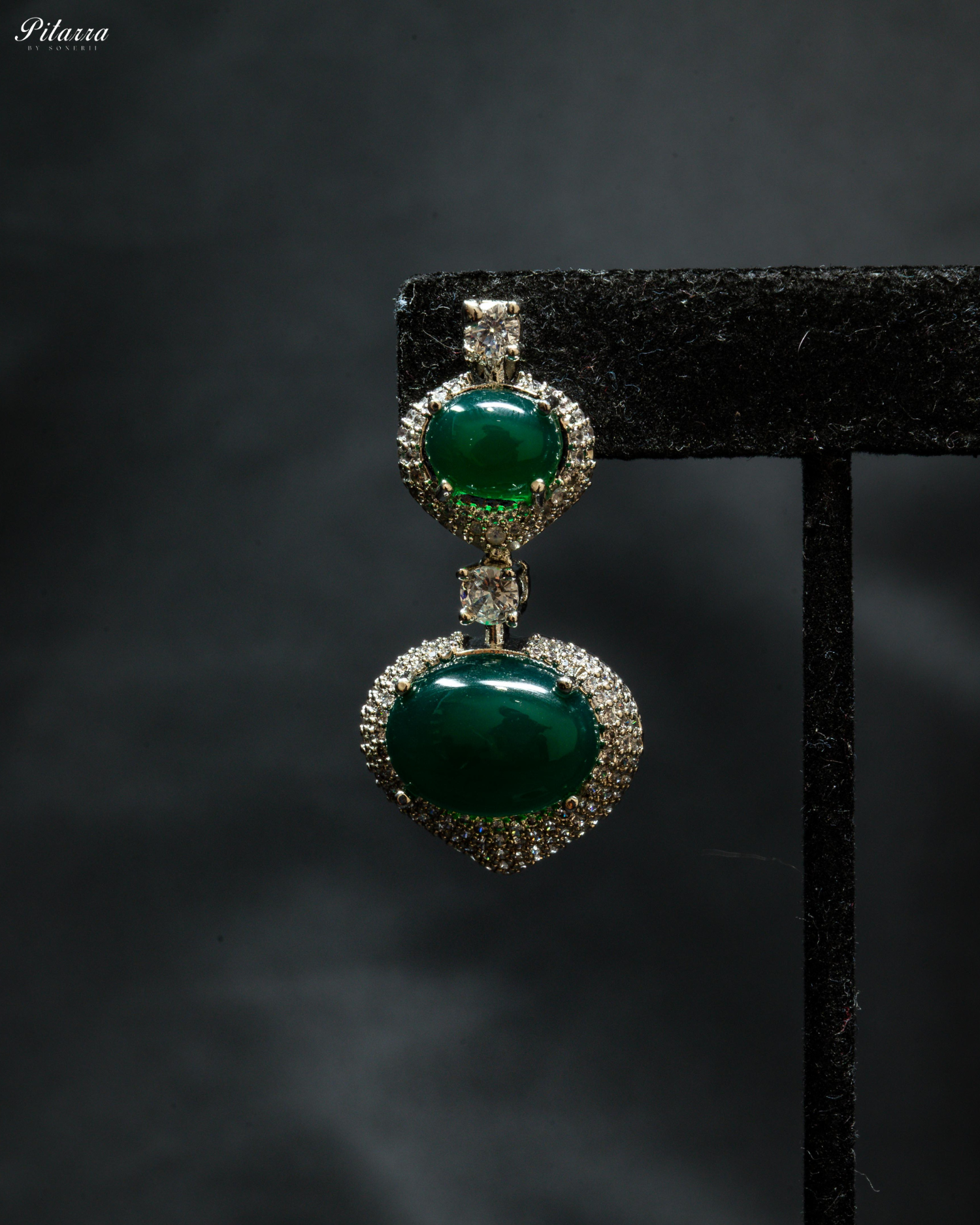 Green Doublet CZ Stone Necklace Set