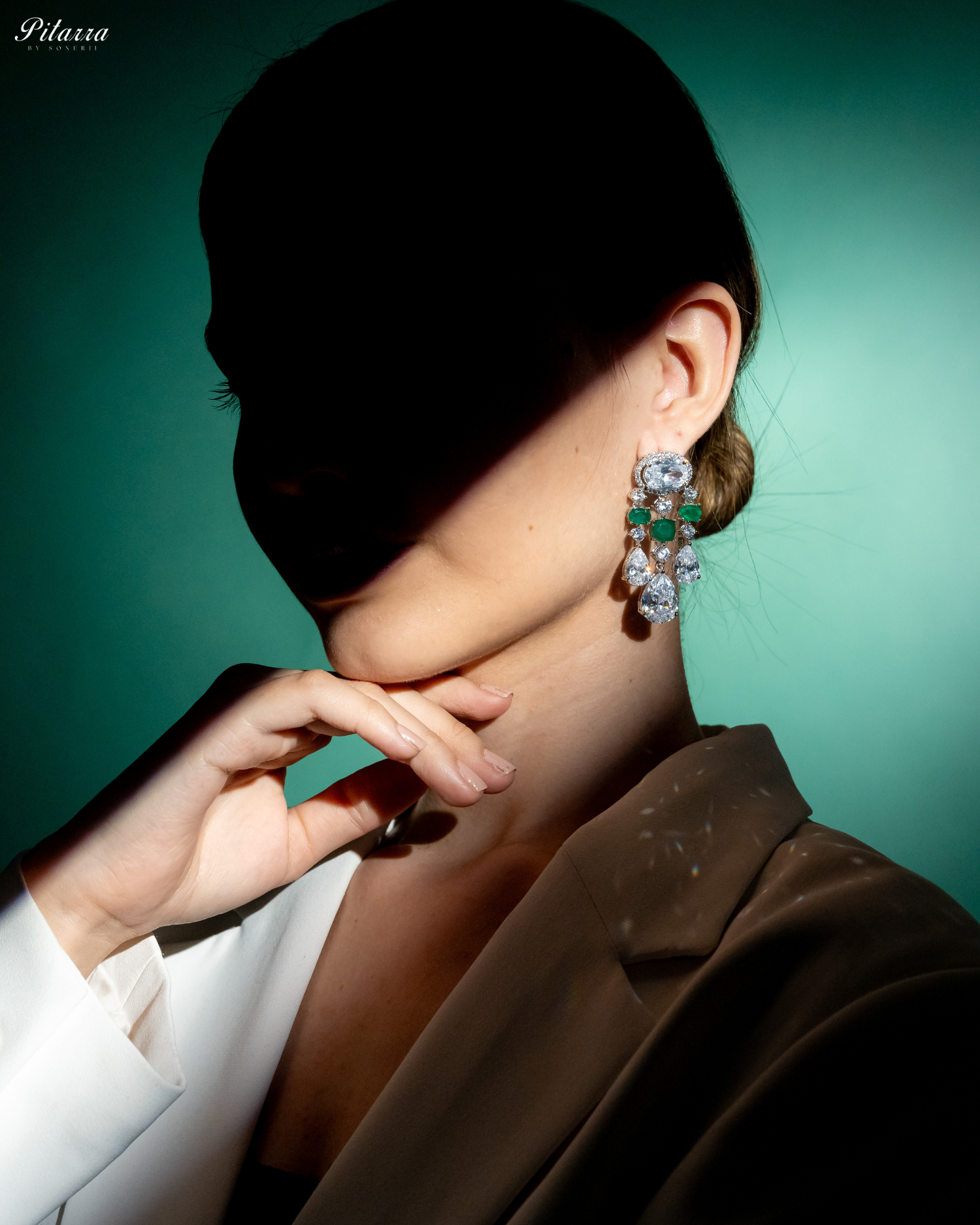 Emerald Zirconia Danglar Earrings
