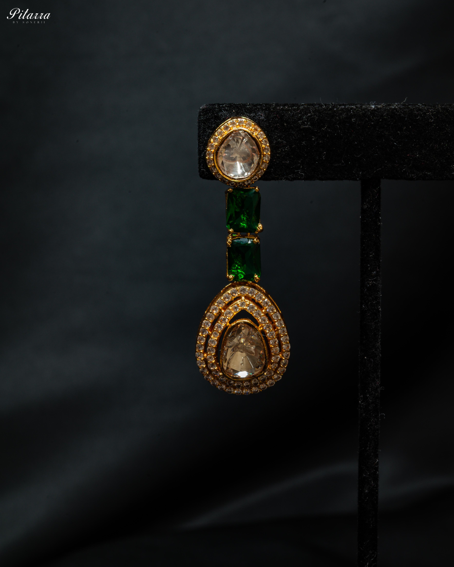 Pitarra Green Cubic Zircon Long Necklace Set