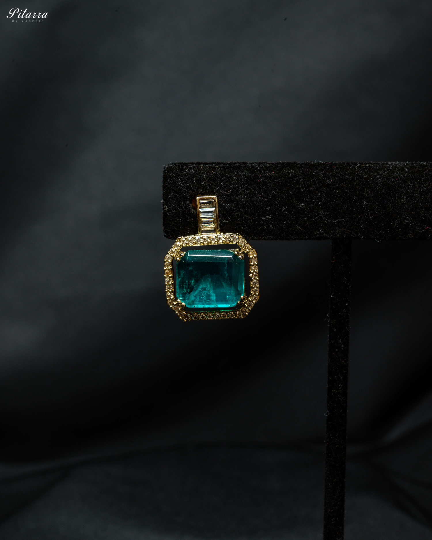 Blue Stone Doublet CZ Crystal Necklace Set