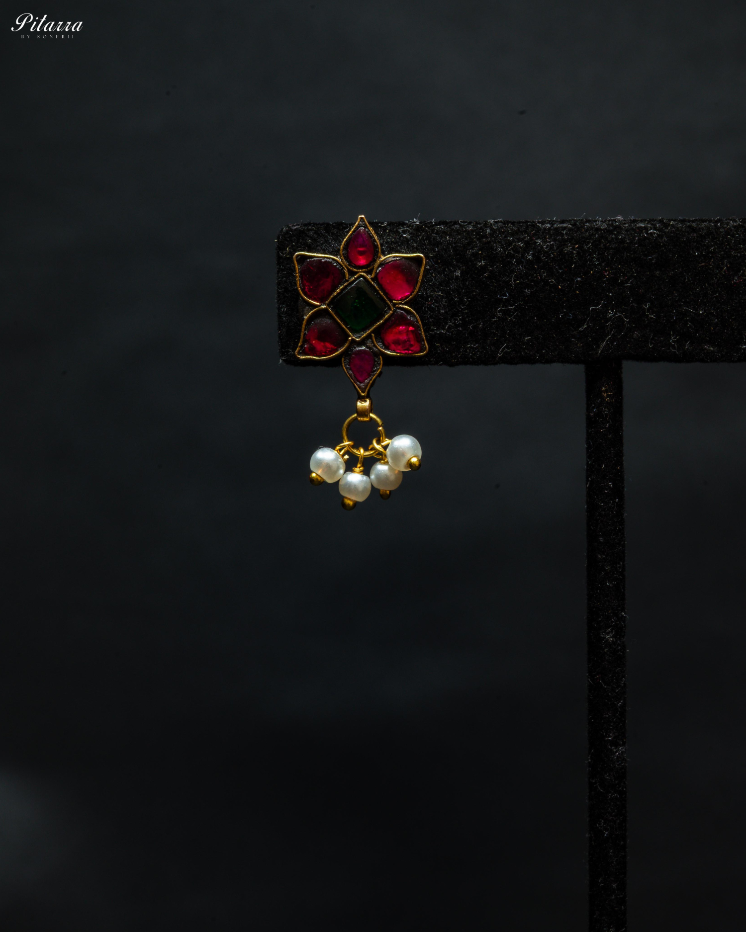 Pink Flower Gold Plated Kundan Choker Set