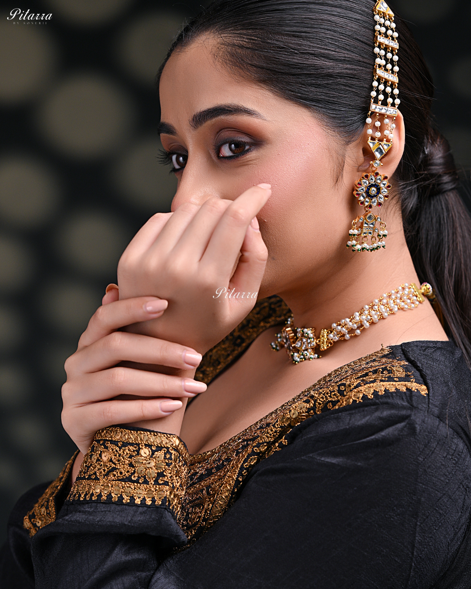 Royal Floral and Beads Kundan Choker Set