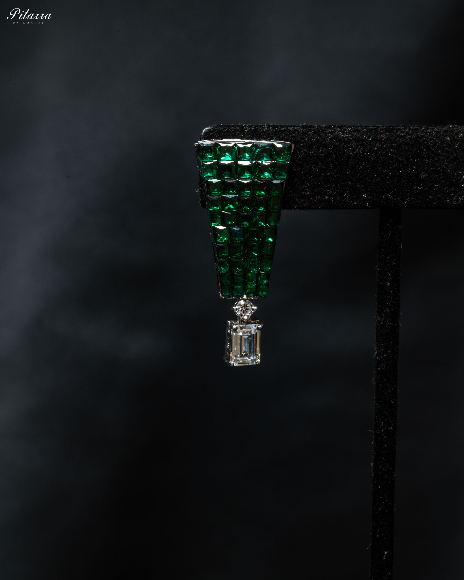 White Crystal Green CZ Choker Set