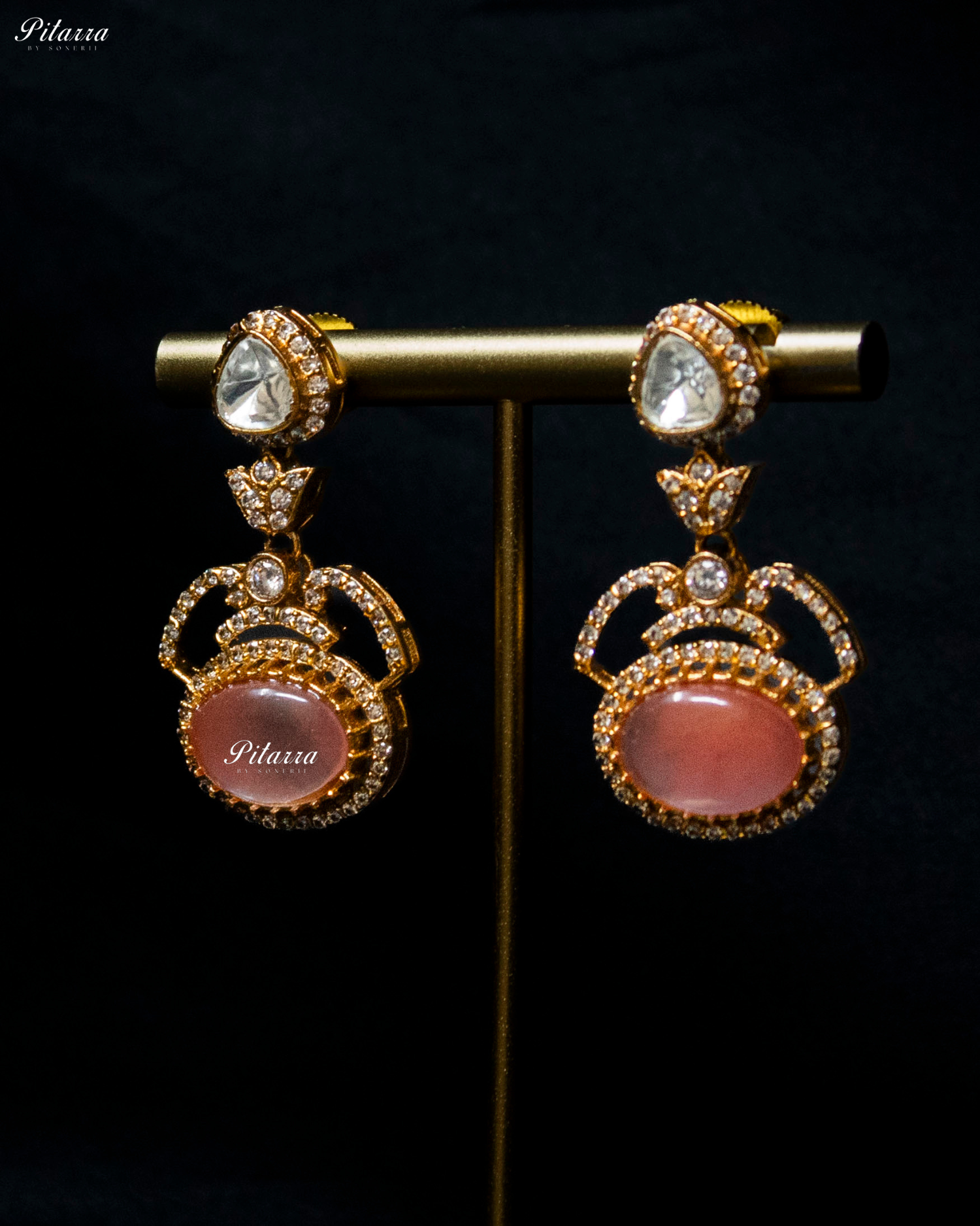 Pitarra Multi Stones Moissanite Kundan Necklace Set