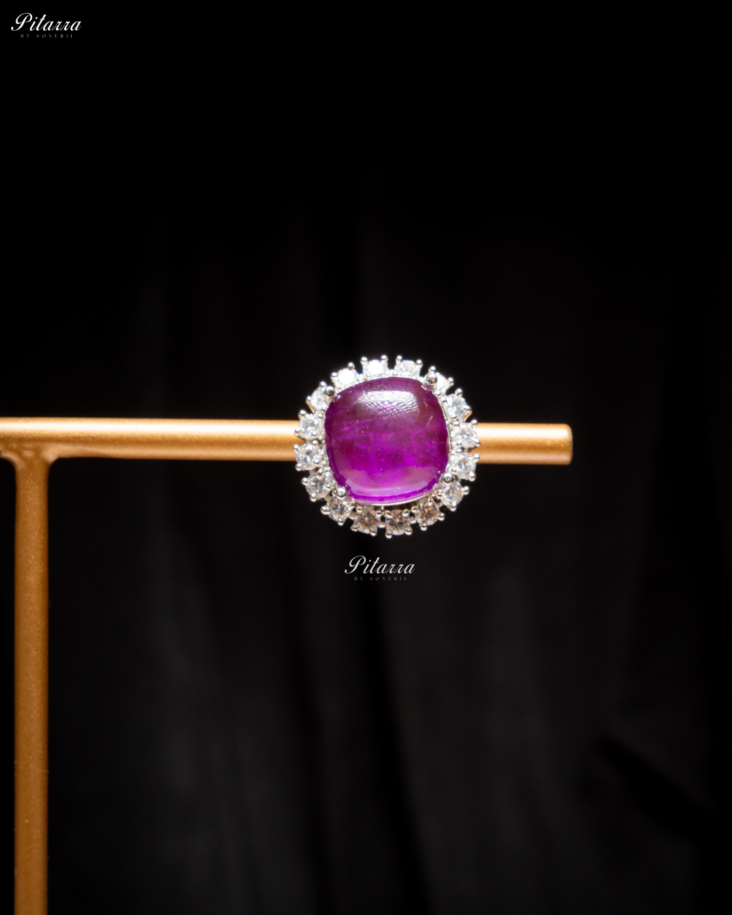 Purple Stone Cubic Zirconia Silver Necklace Set