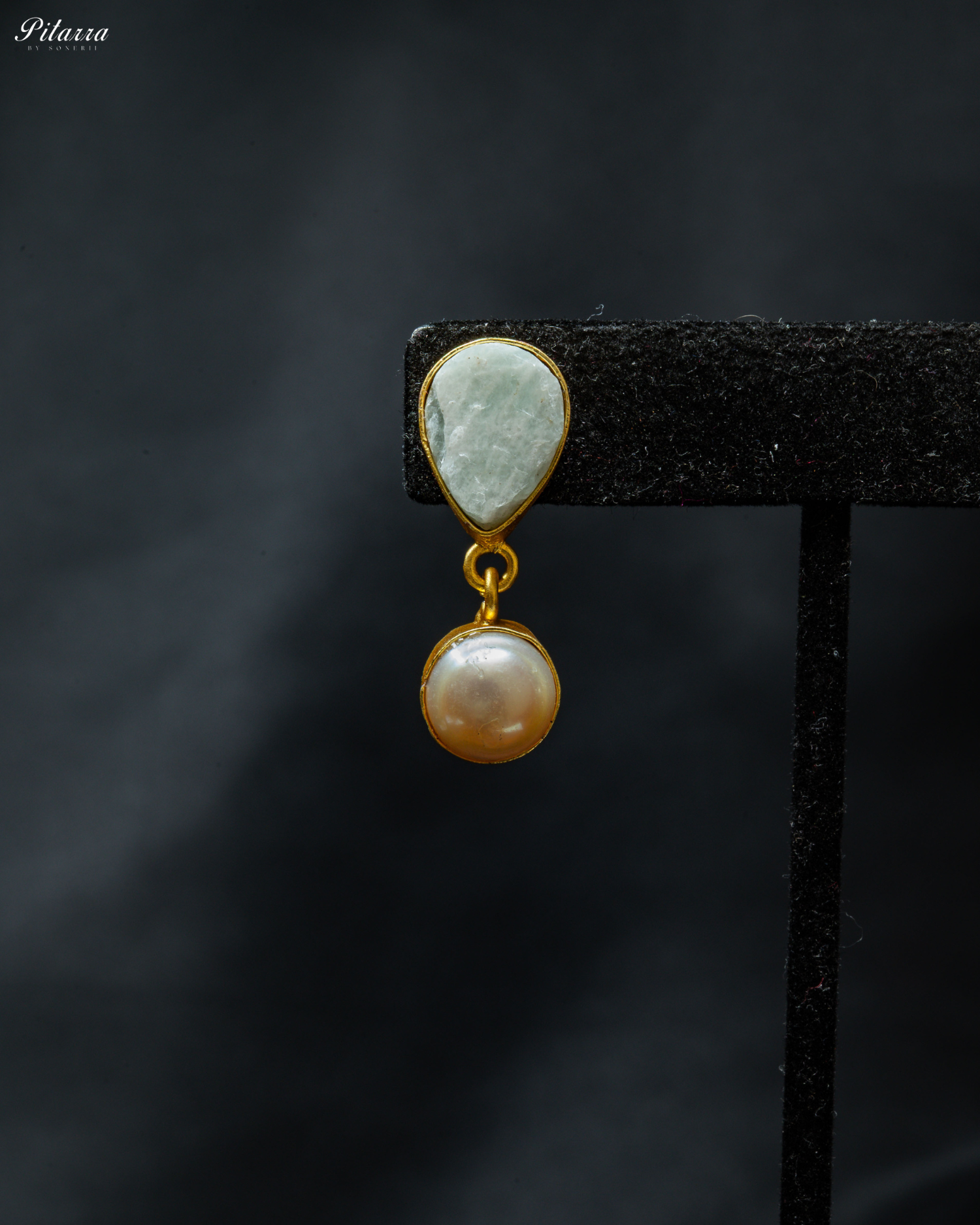 Gold Finish Green Stone Kundan Necklace Set