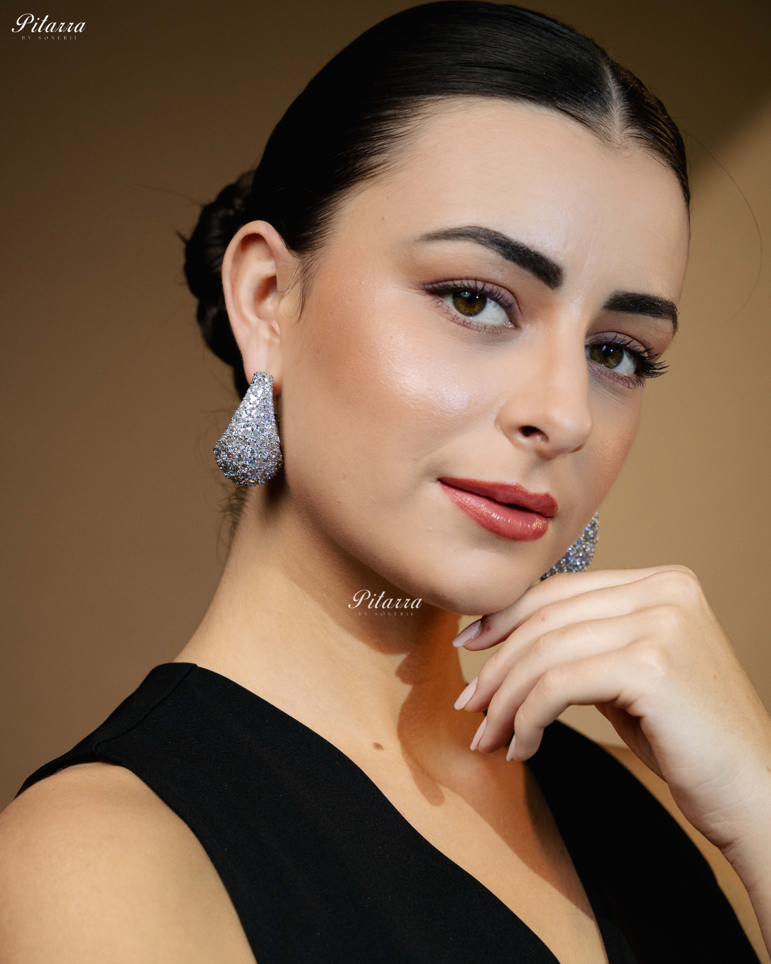 Silver Teardrop CZ Stud Earrings