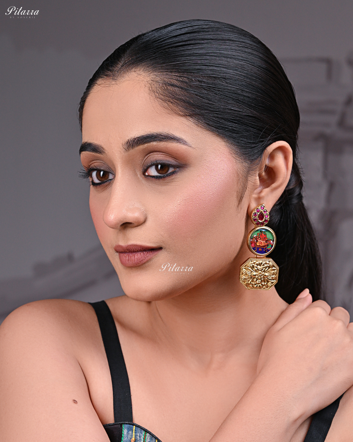 Pink Drop Handcrafted Kundan Dangle Earrings