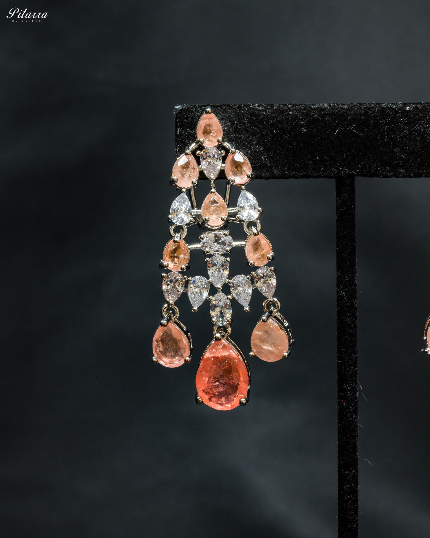 Five Layer CZ Stone Studded Crystal Necklace Set
