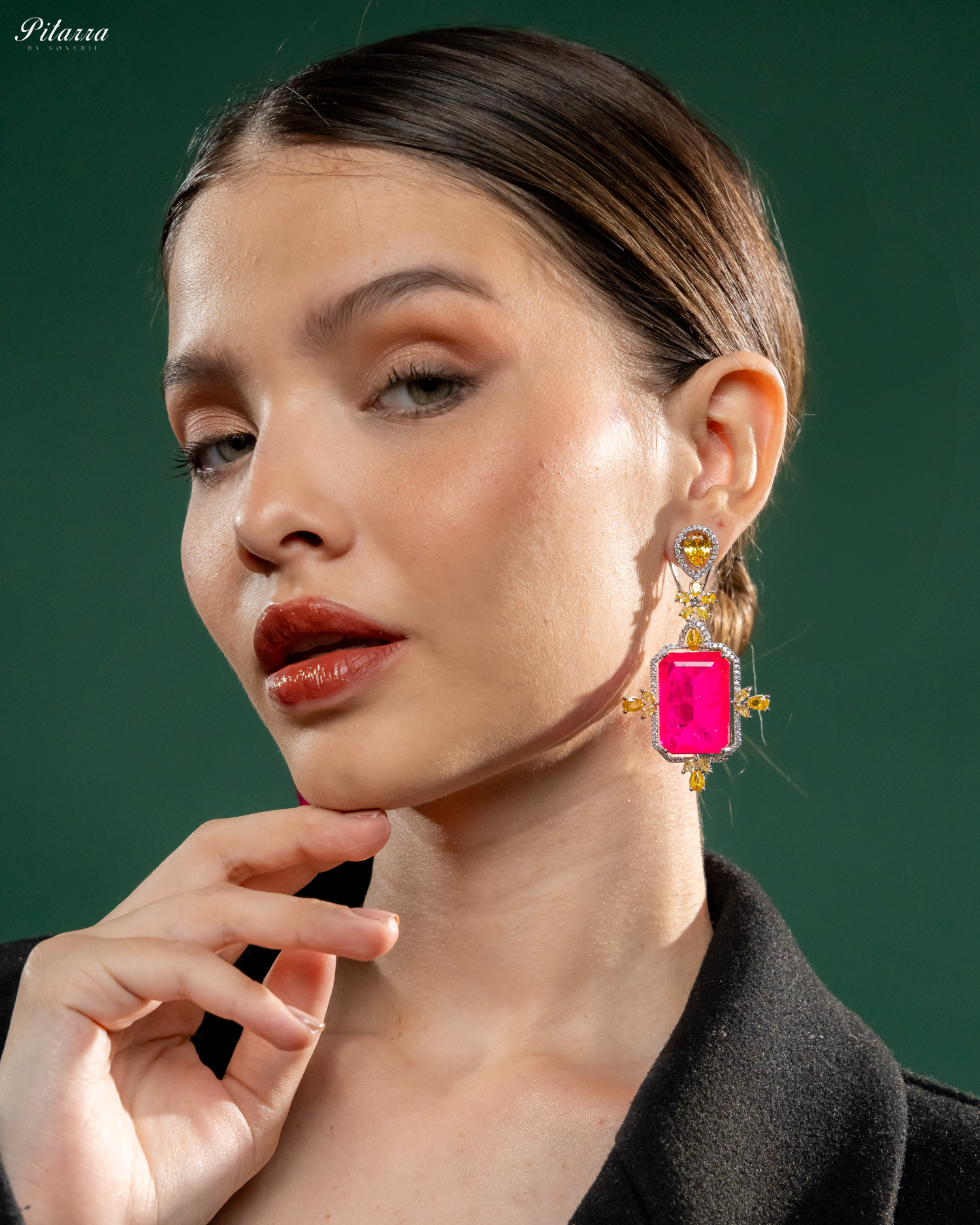 Pink Doublet Dangler Earrings