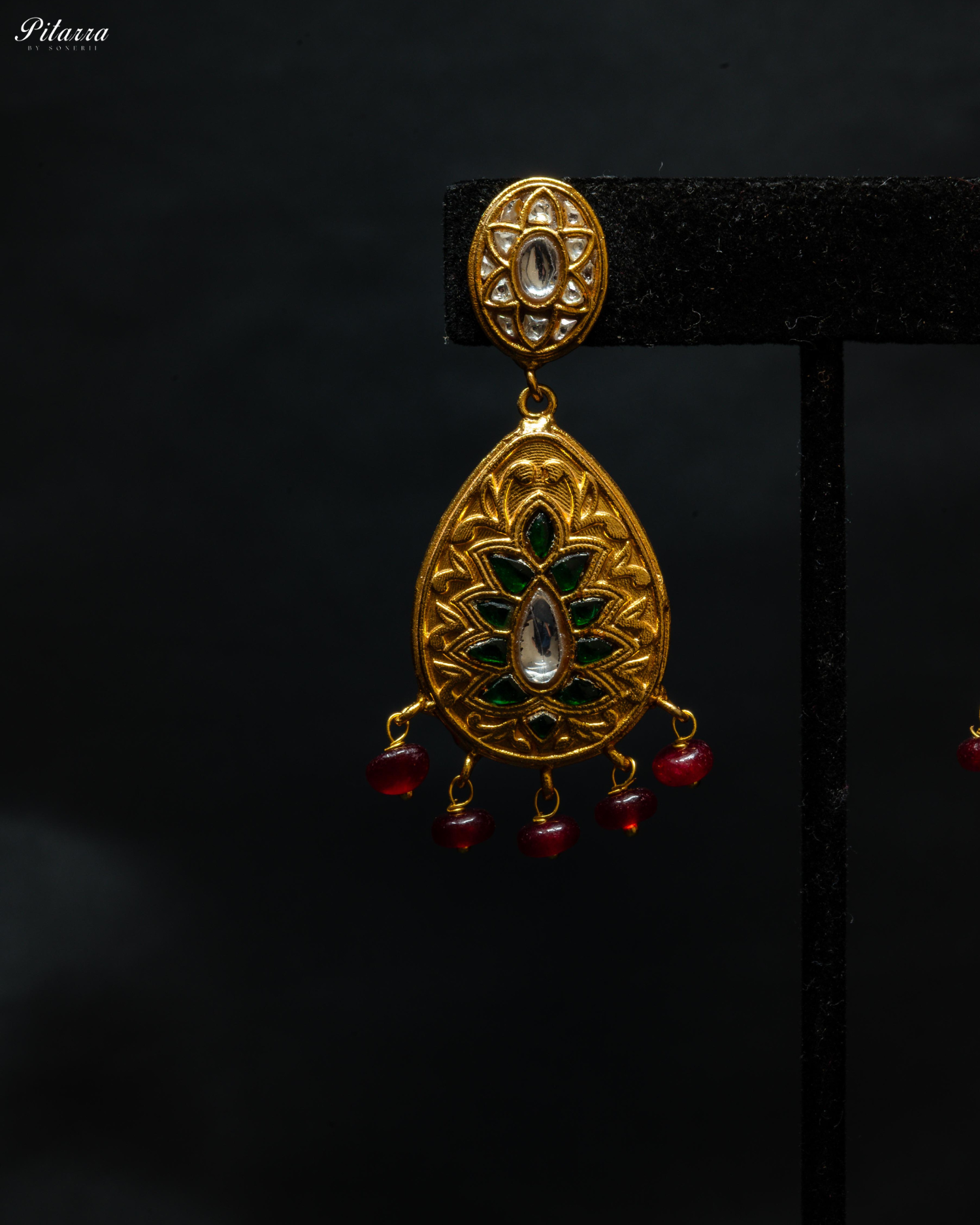 Ruby Red Pearls Kundan Choker Set