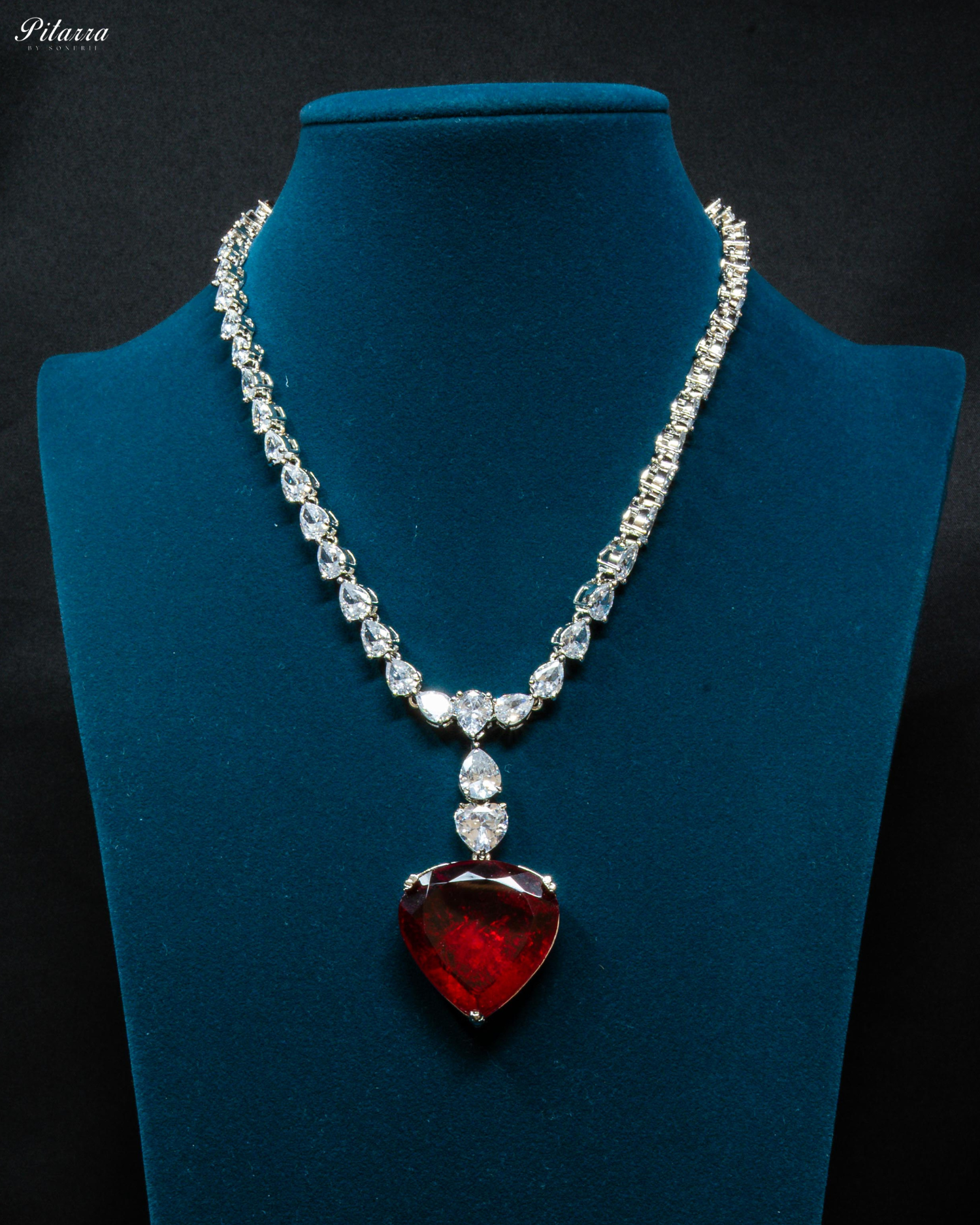 Yellow Drop Stone Centred CZ Necklace Set