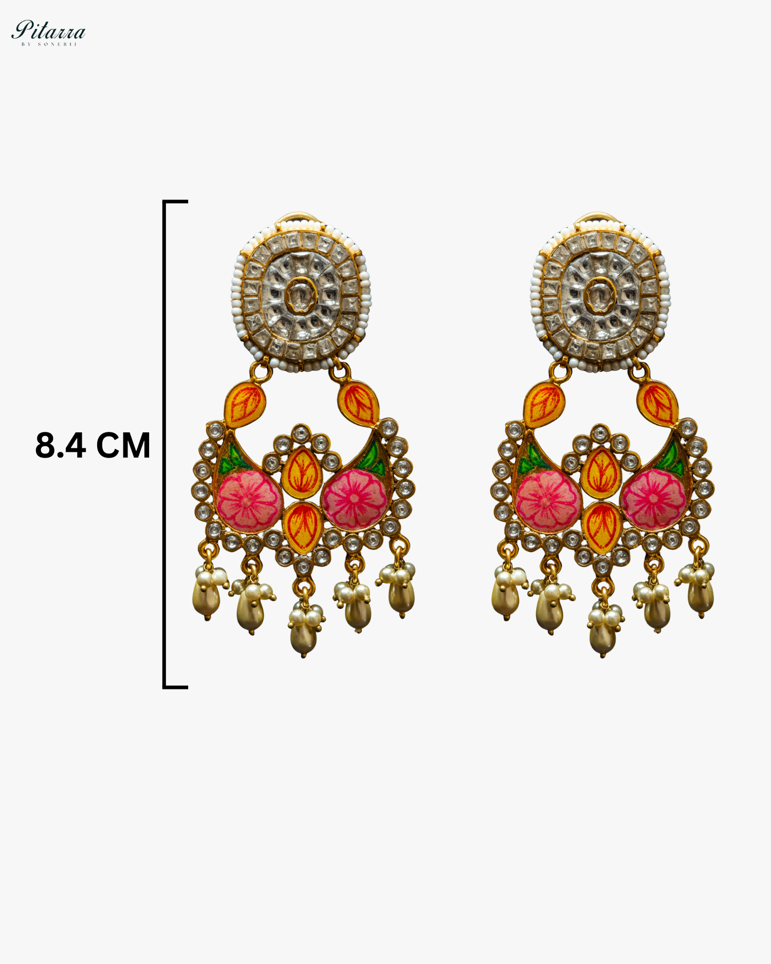 Pink Meenakari Chandbaliyan Earrings