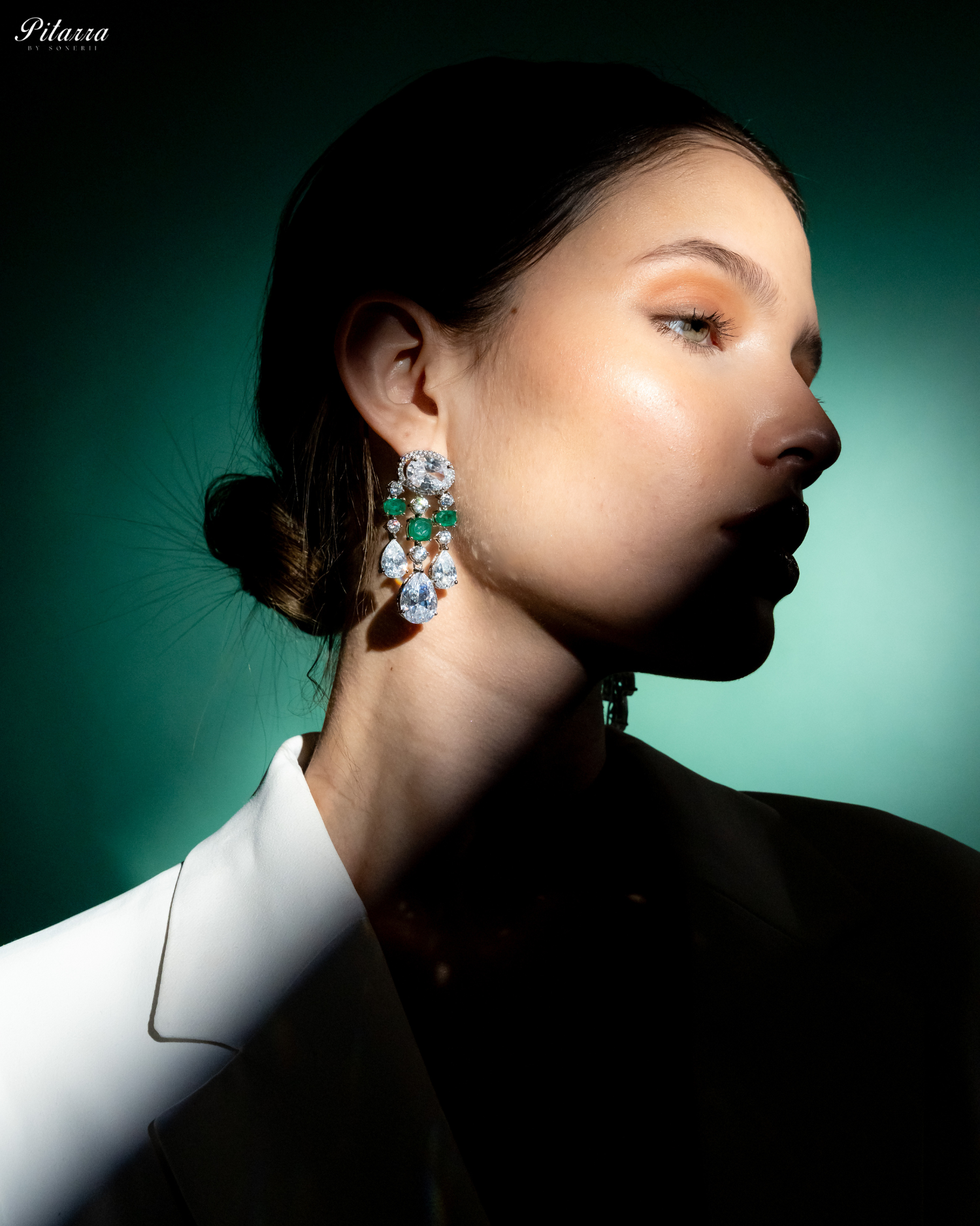 Emerald Zirconia Danglar Earrings