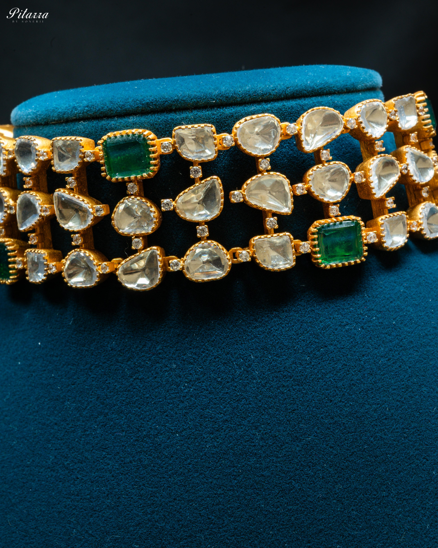 Majestic Green Traditional Kundan Choker Set