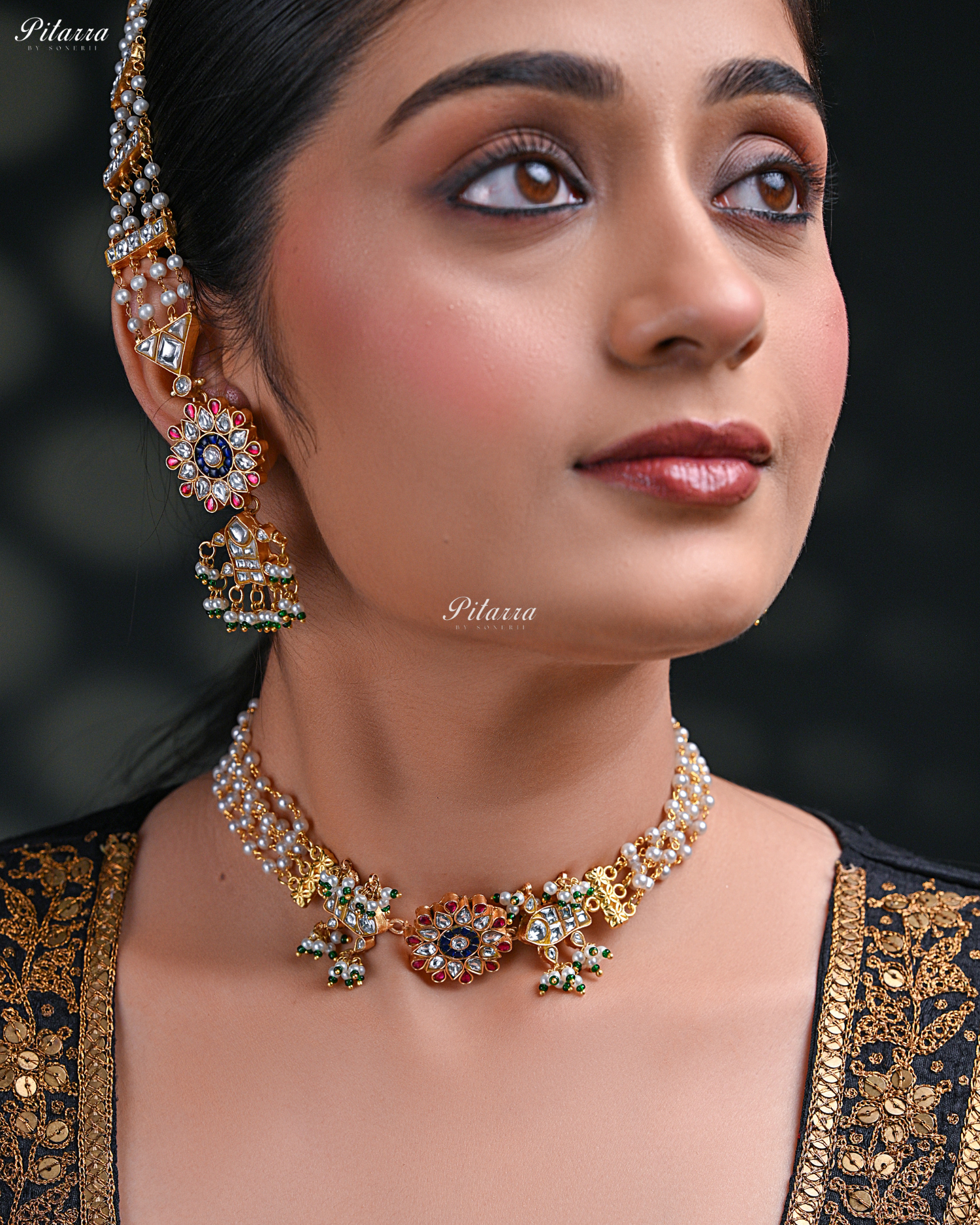 Royal Floral and Beads Kundan Choker Set